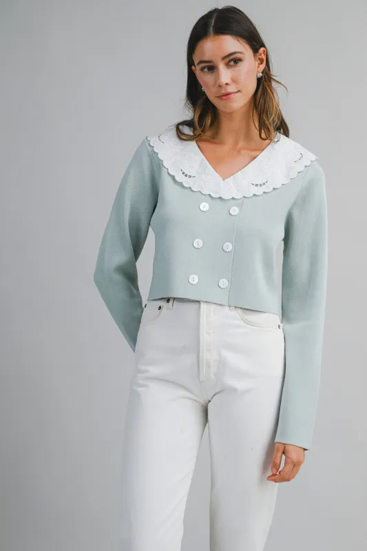 CAMILA DOUBLE BREAST KNIT TOP made by MABLE