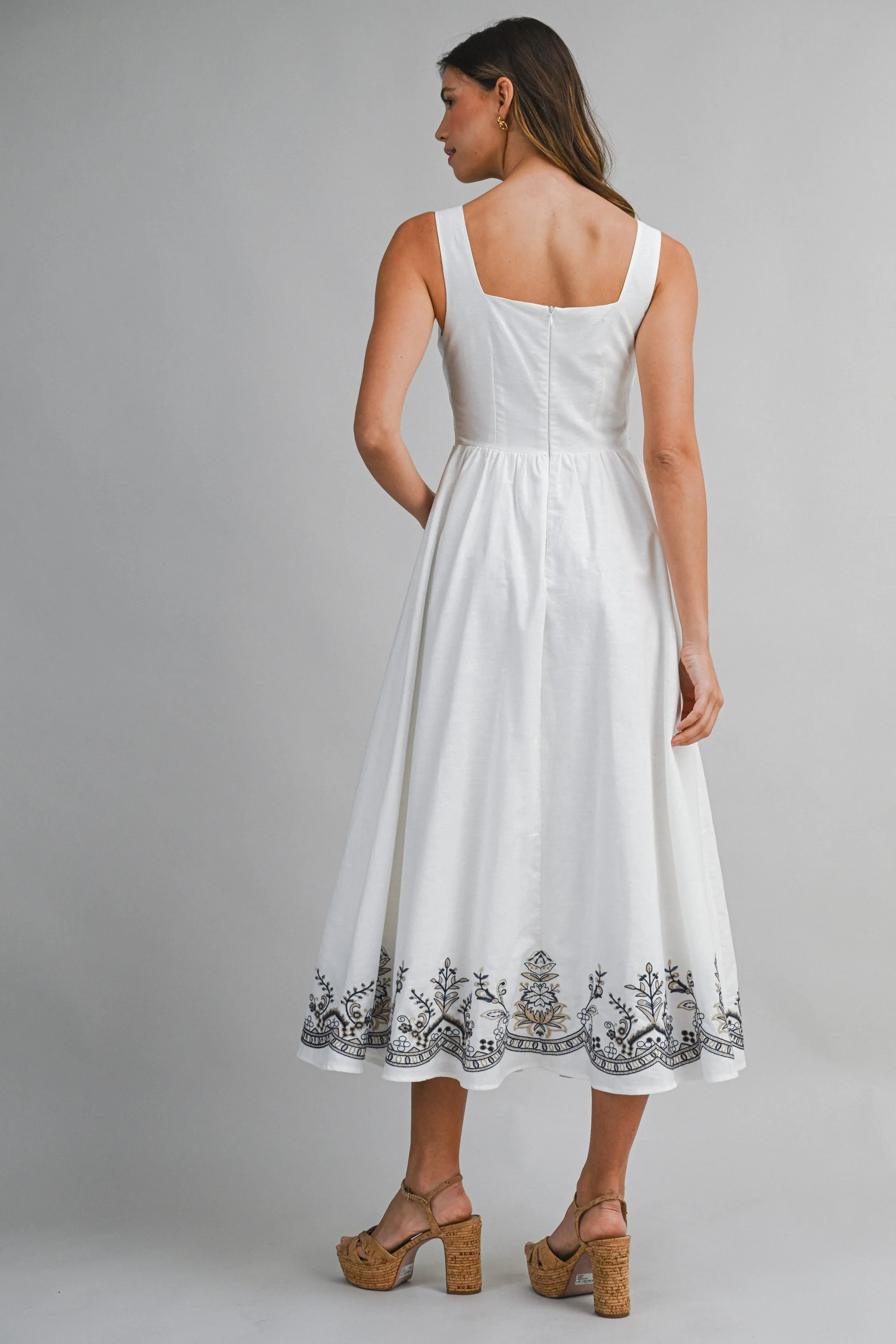 RAVEN EMBROIDERY SLEEVELESS MIDI DRESS sold by MABLE product image thumbnail 3