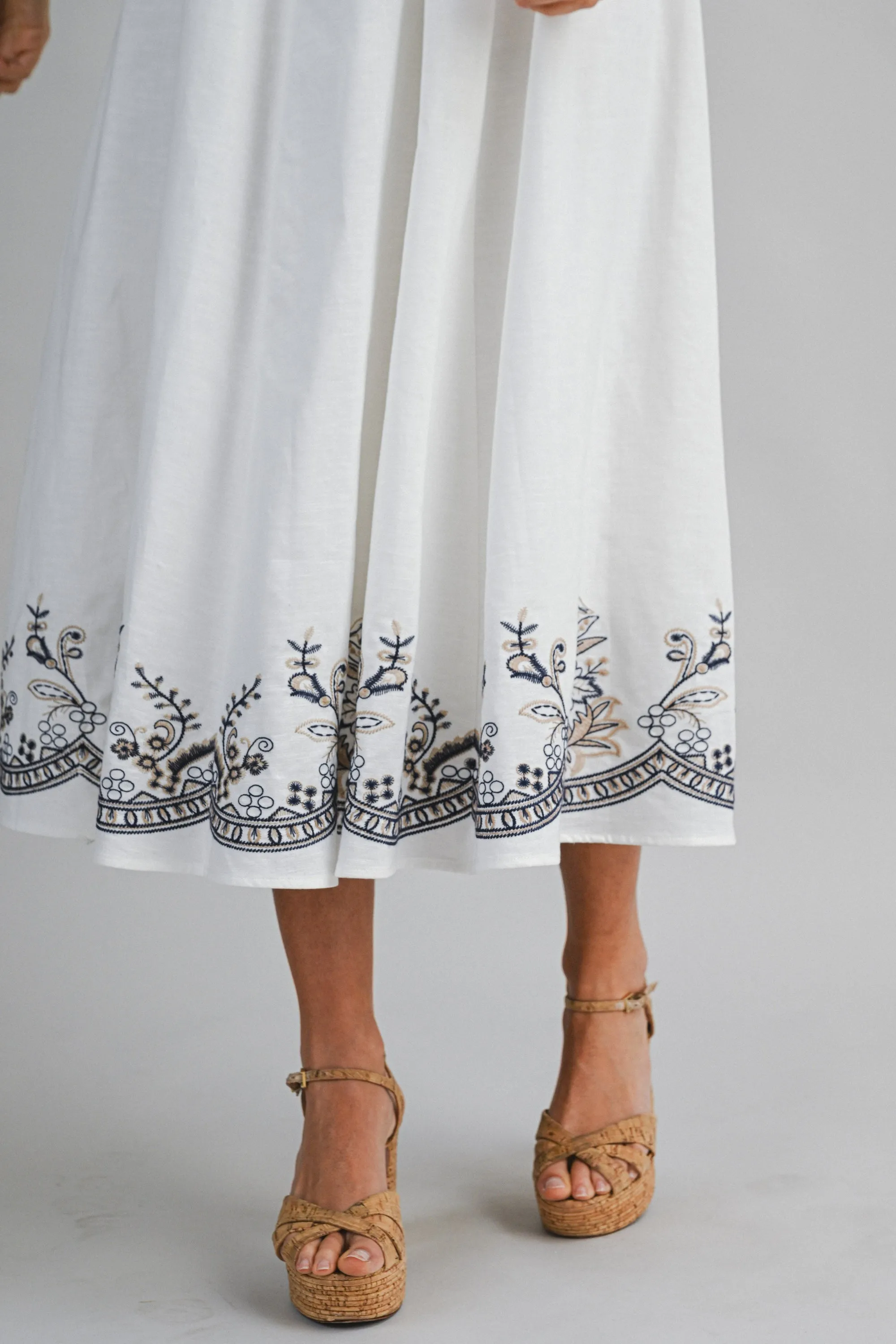 RAVEN EMBROIDERY SLEEVELESS MIDI DRESS sold by MABLE product image thumbnail 5