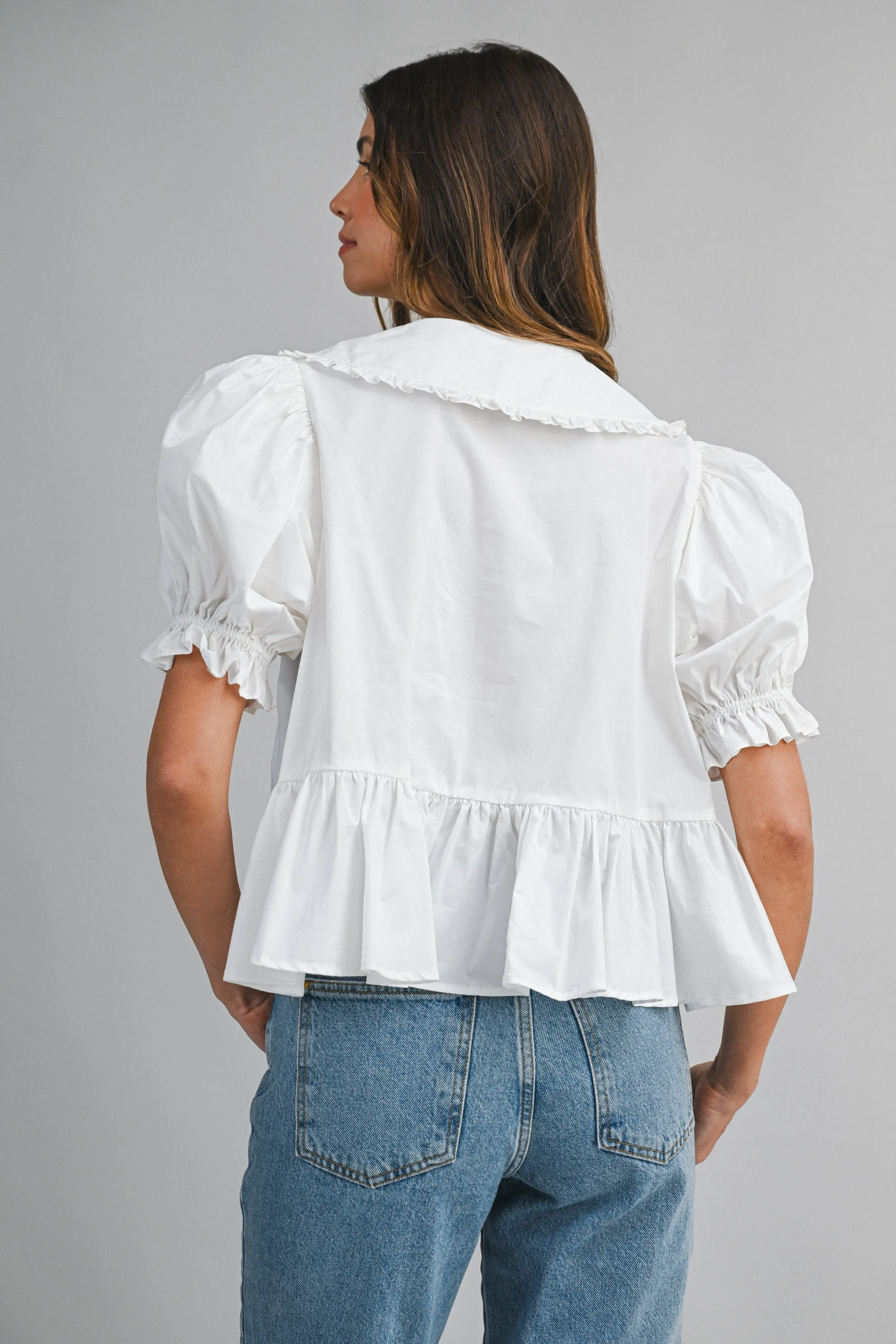 BELLE POPLIN PETER PAN COLLAR BLOUSE sold by MABLE product image thumbnail 4