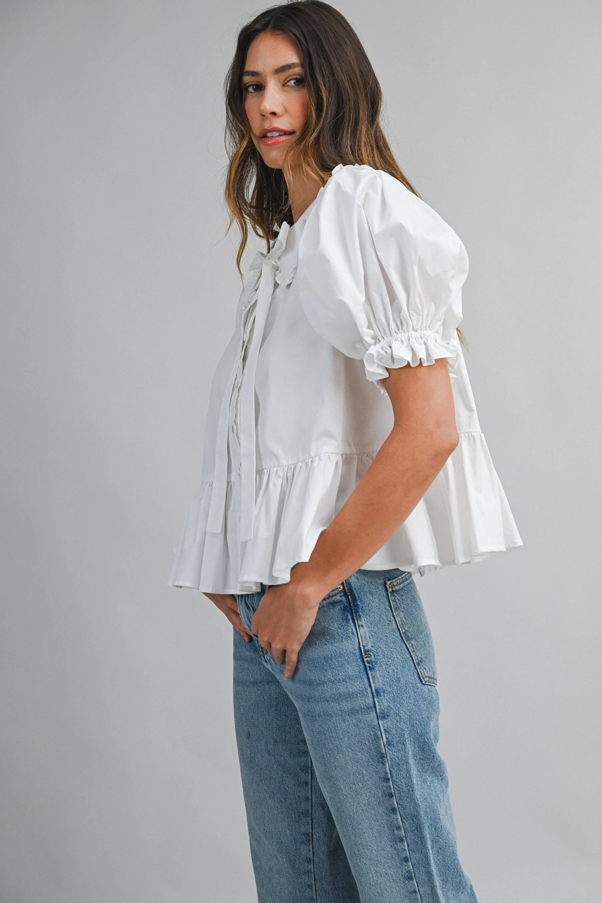BELLE POPLIN PETER PAN COLLAR BLOUSE sold by MABLE product image thumbnail 3