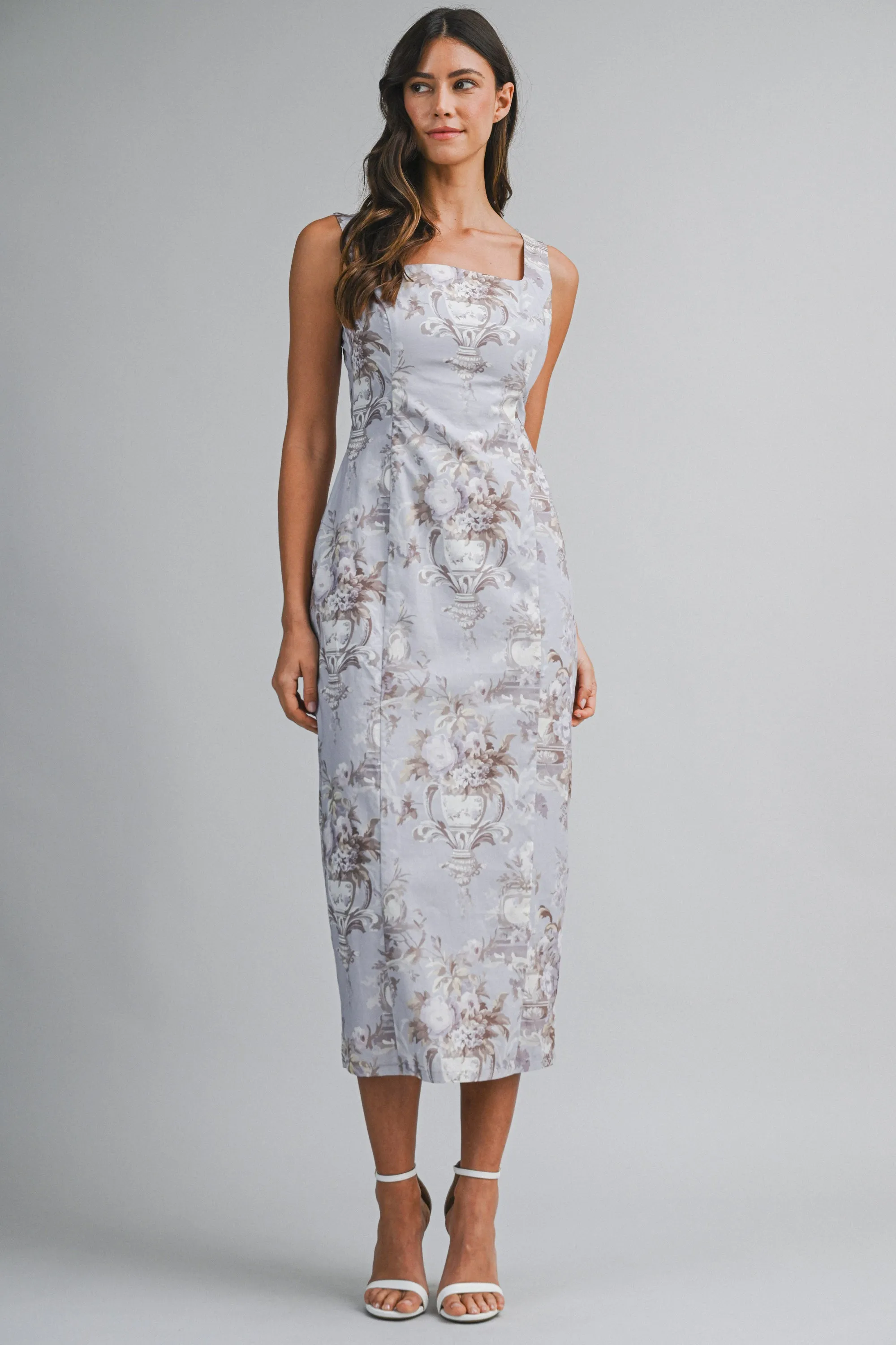STEPH FLORAL PRINTED SLEEVELESS MIDI DRESS sold by MABLE