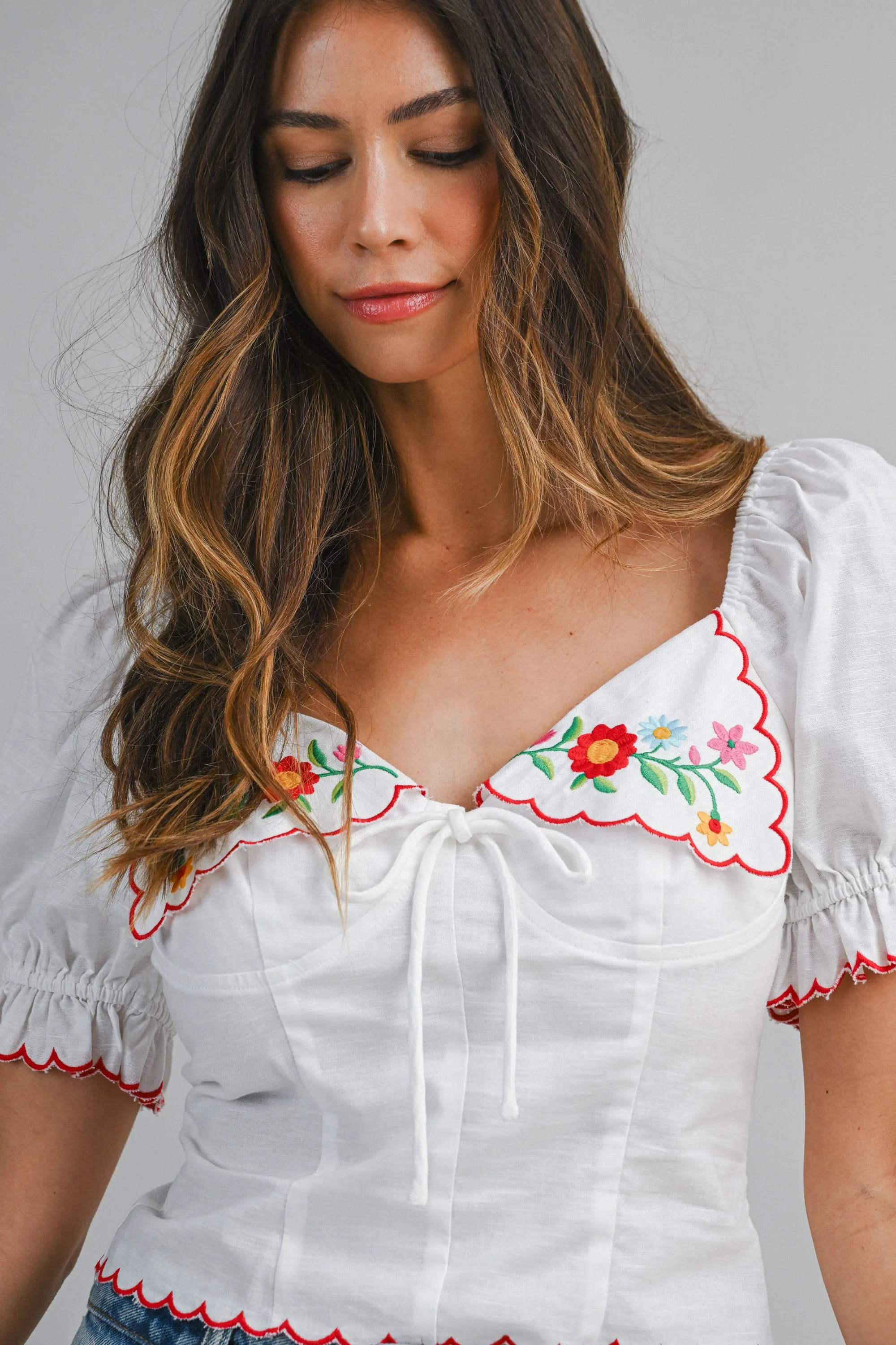SOL EMBROIDERY SHORT SLEEVE TOP sold by MABLE product image thumbnail 4