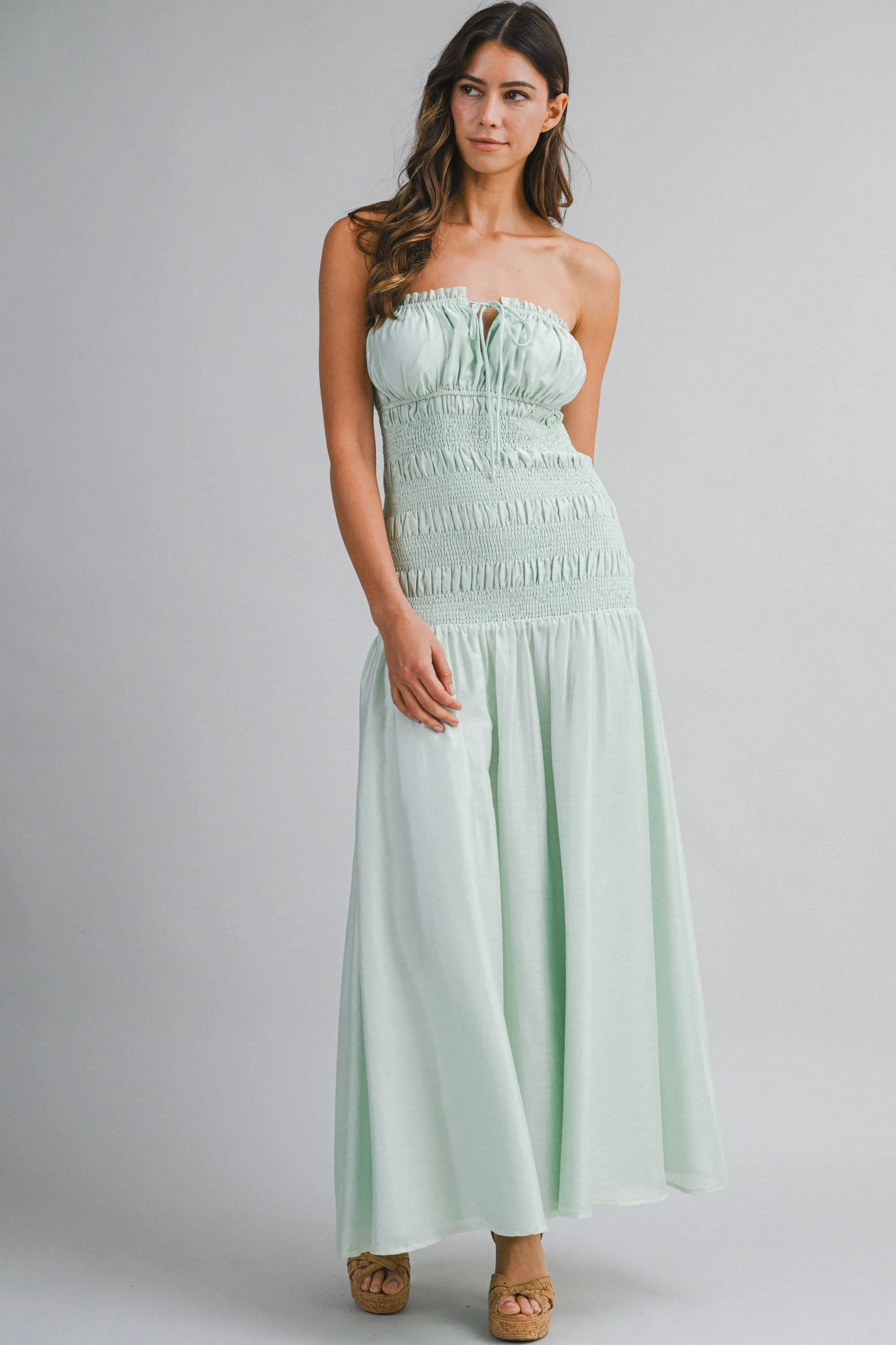 ANA TUBE SHIRRED MAXI DRESS sold by MABLE product image thumbnail 5