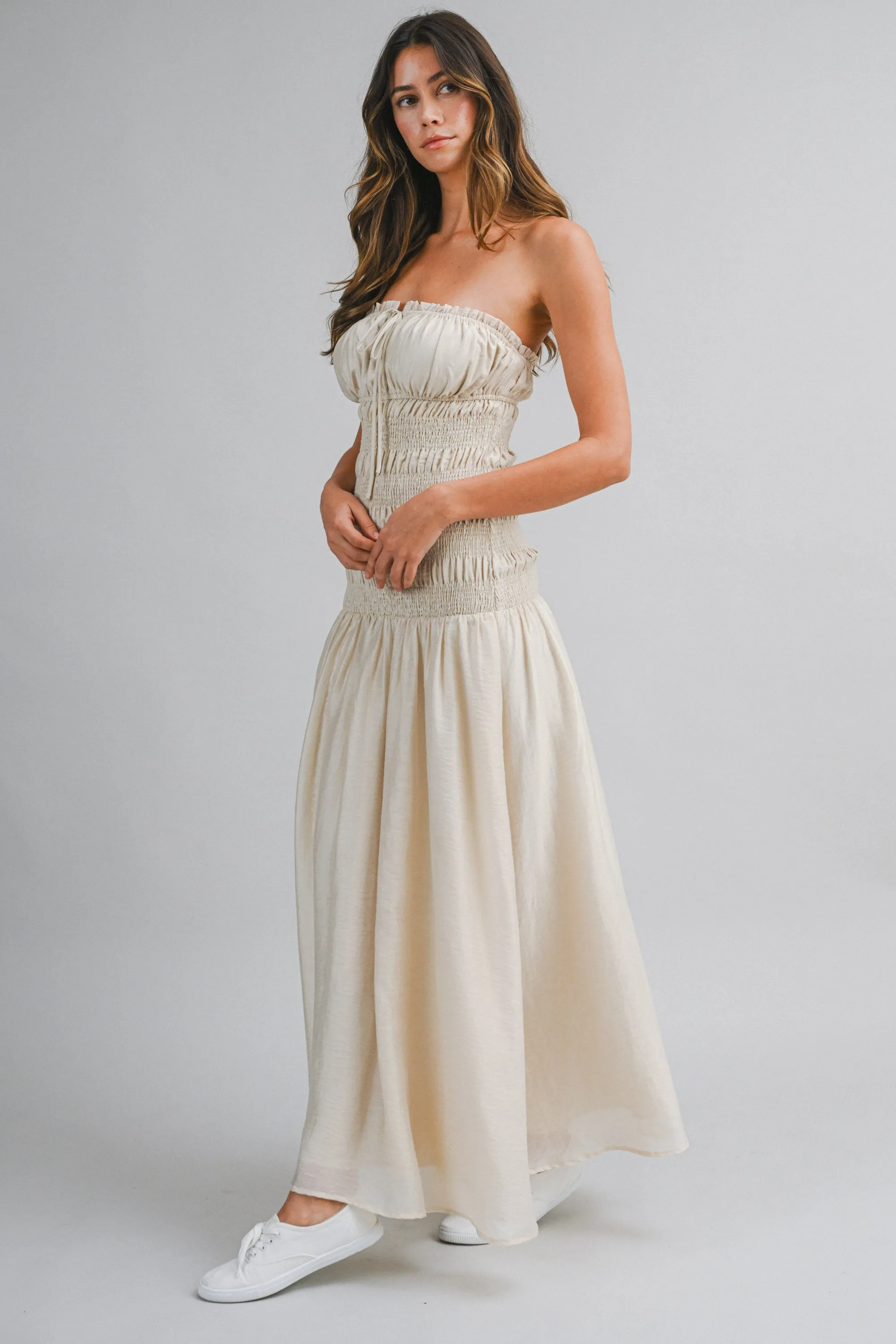 ANA TUBE SHIRRED MAXI DRESS sold by MABLE product image thumbnail 2