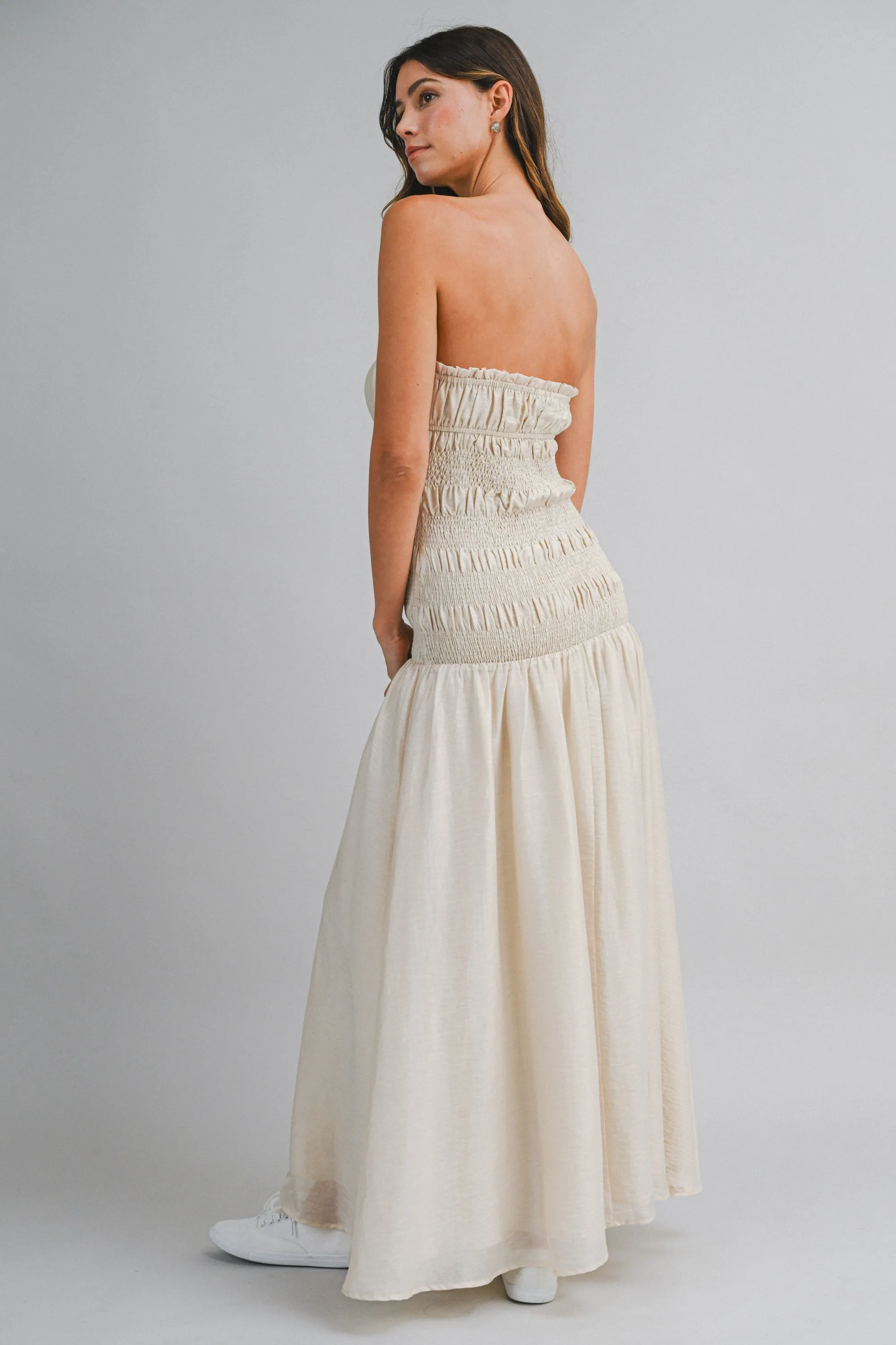 ANA TUBE SHIRRED MAXI DRESS sold by MABLE product image thumbnail 4