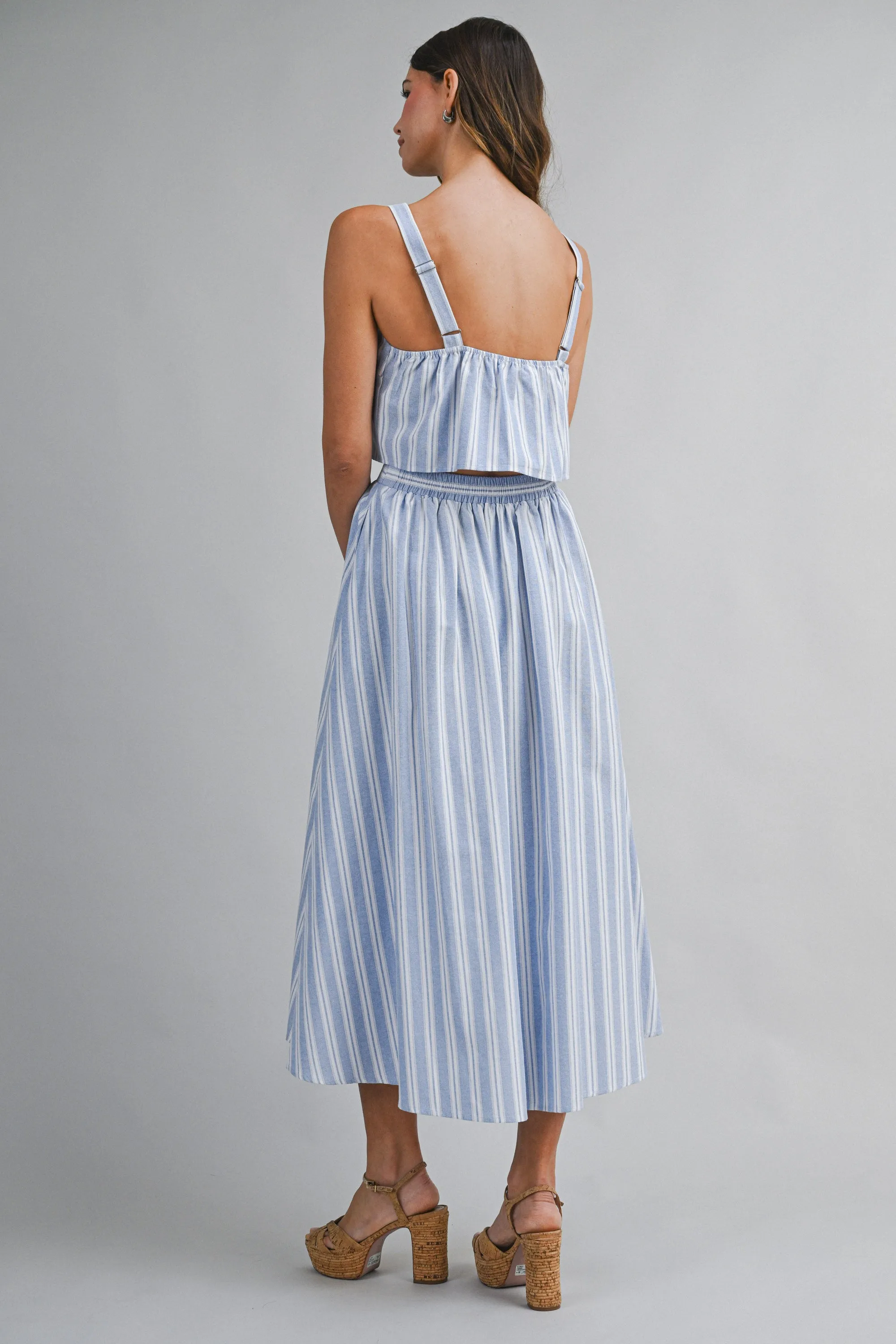 AMELIE STRIPE STRAP SHOULDER TOP AND SKIRT SET sold by MABLE product image thumbnail 3