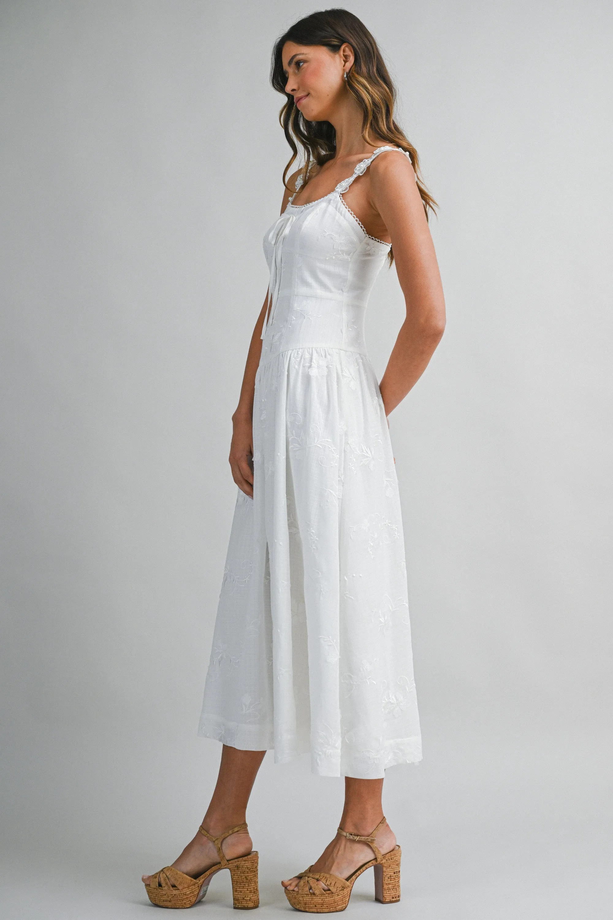 ZORALEE FLORAL EMBROIDERED MIDI DRESS sold by MABLE product image thumbnail 2