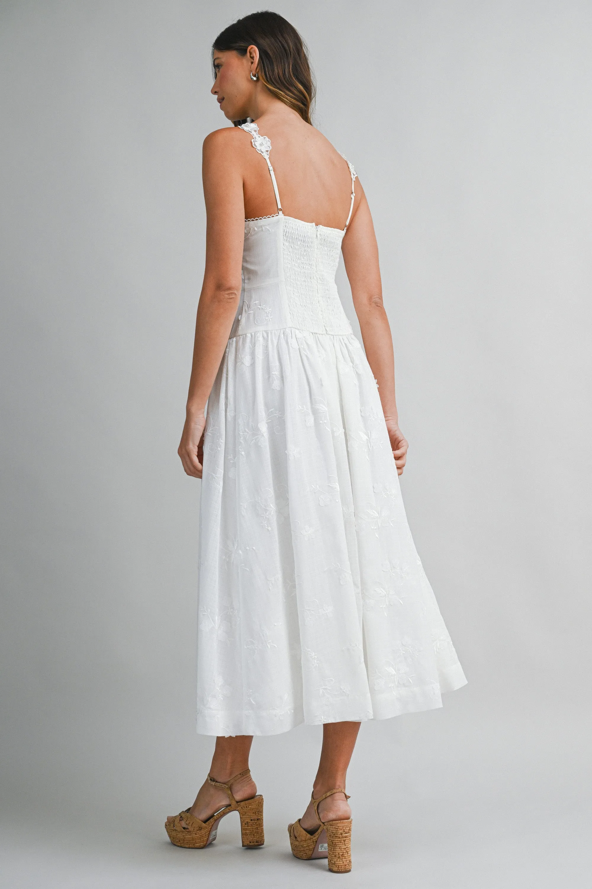 ZORALEE FLORAL EMBROIDERED MIDI DRESS sold by MABLE product image thumbnail 3