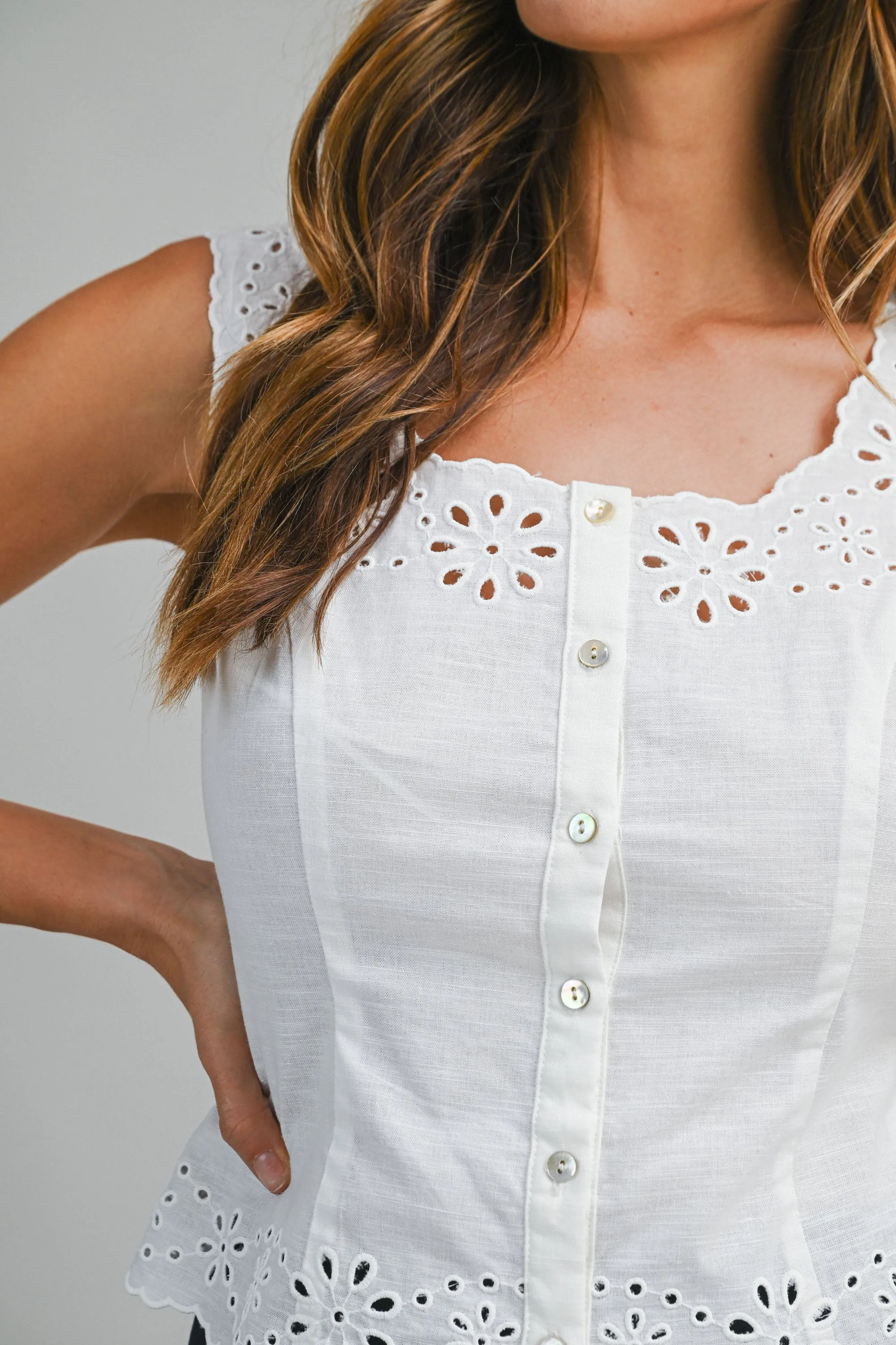 AMABEL EYELET SLEEVELESS TOP sold by MABLE product image thumbnail 4