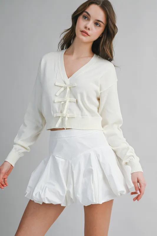 KERRIS BOW KNIT TOP made by MABLE