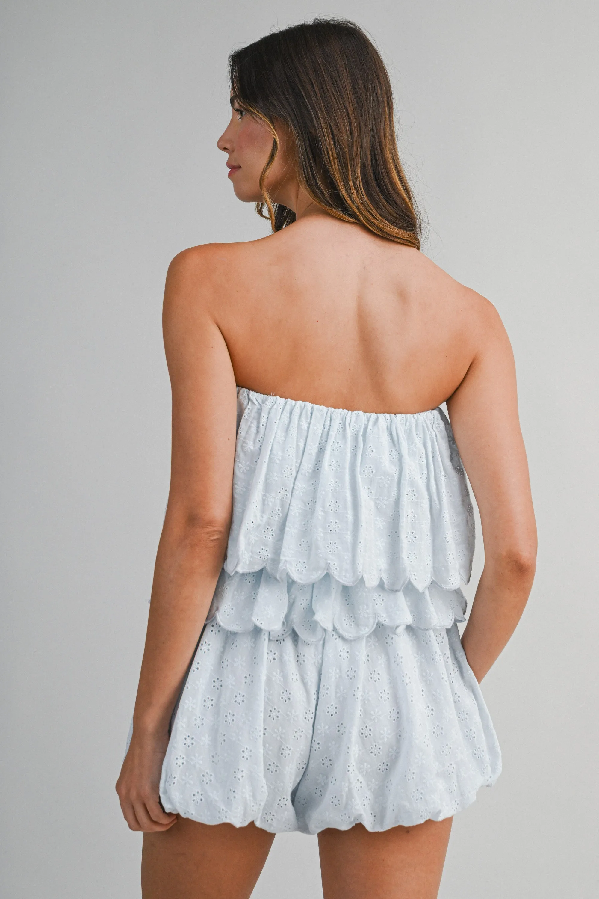 FIANNA FLORAL EYELET LACE TOP AND SHORTS SET sold by MABLE product image thumbnail 5