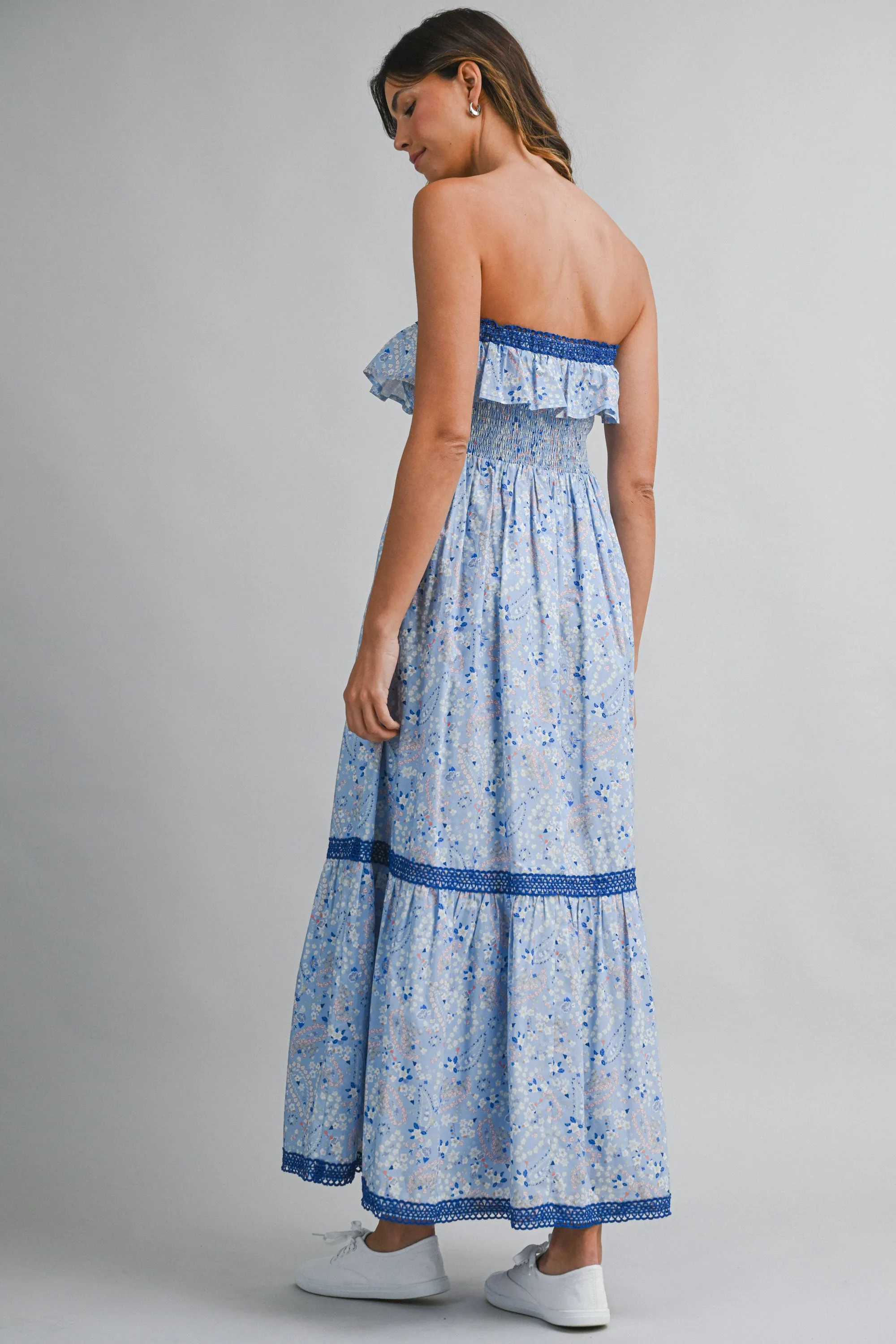 OREN PRINTED RUFFLED MIDI DRESS sold by MABLE product image thumbnail 5