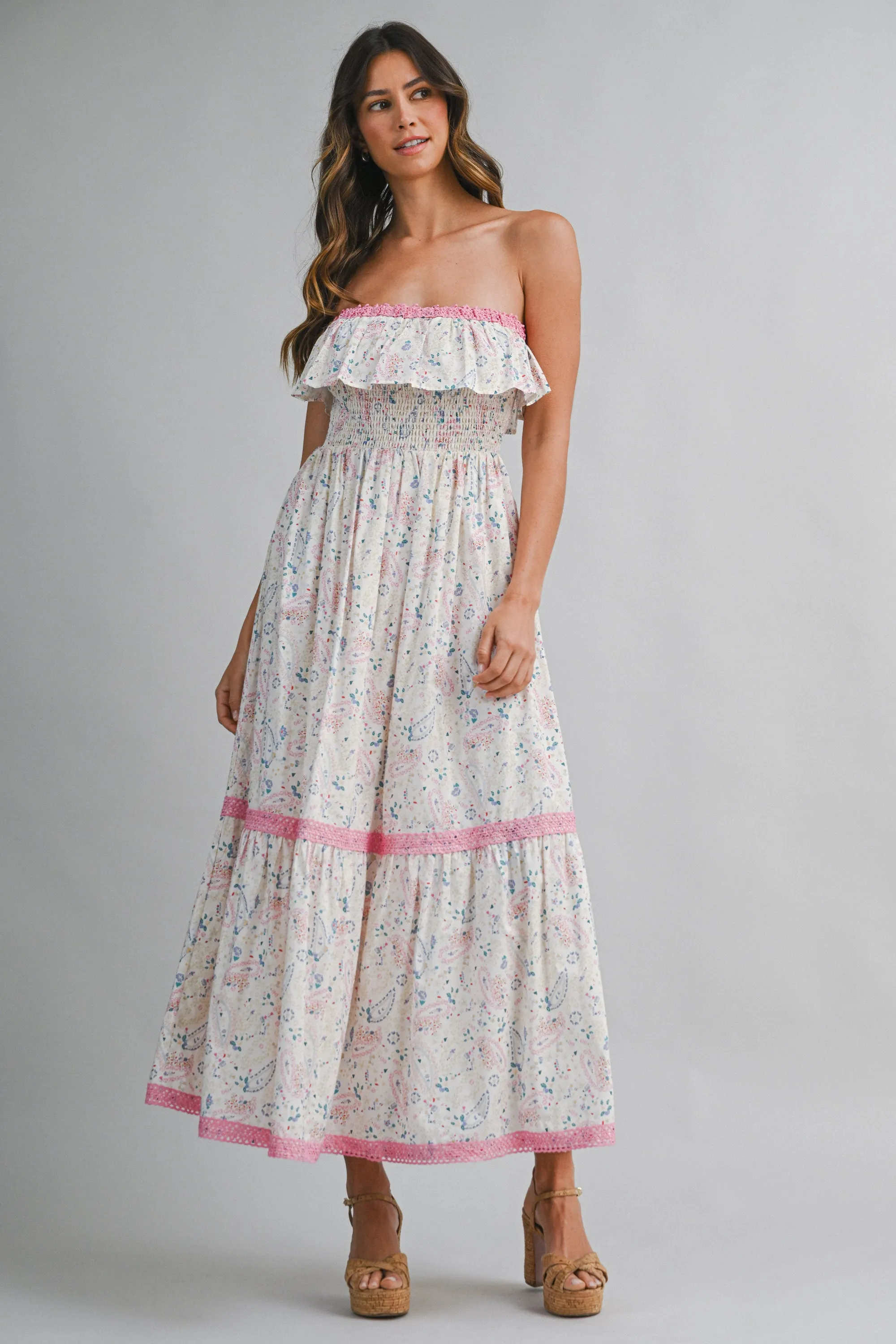 OREN PRINTED RUFFLED MIDI DRESS sold by MABLE product image thumbnail 2
