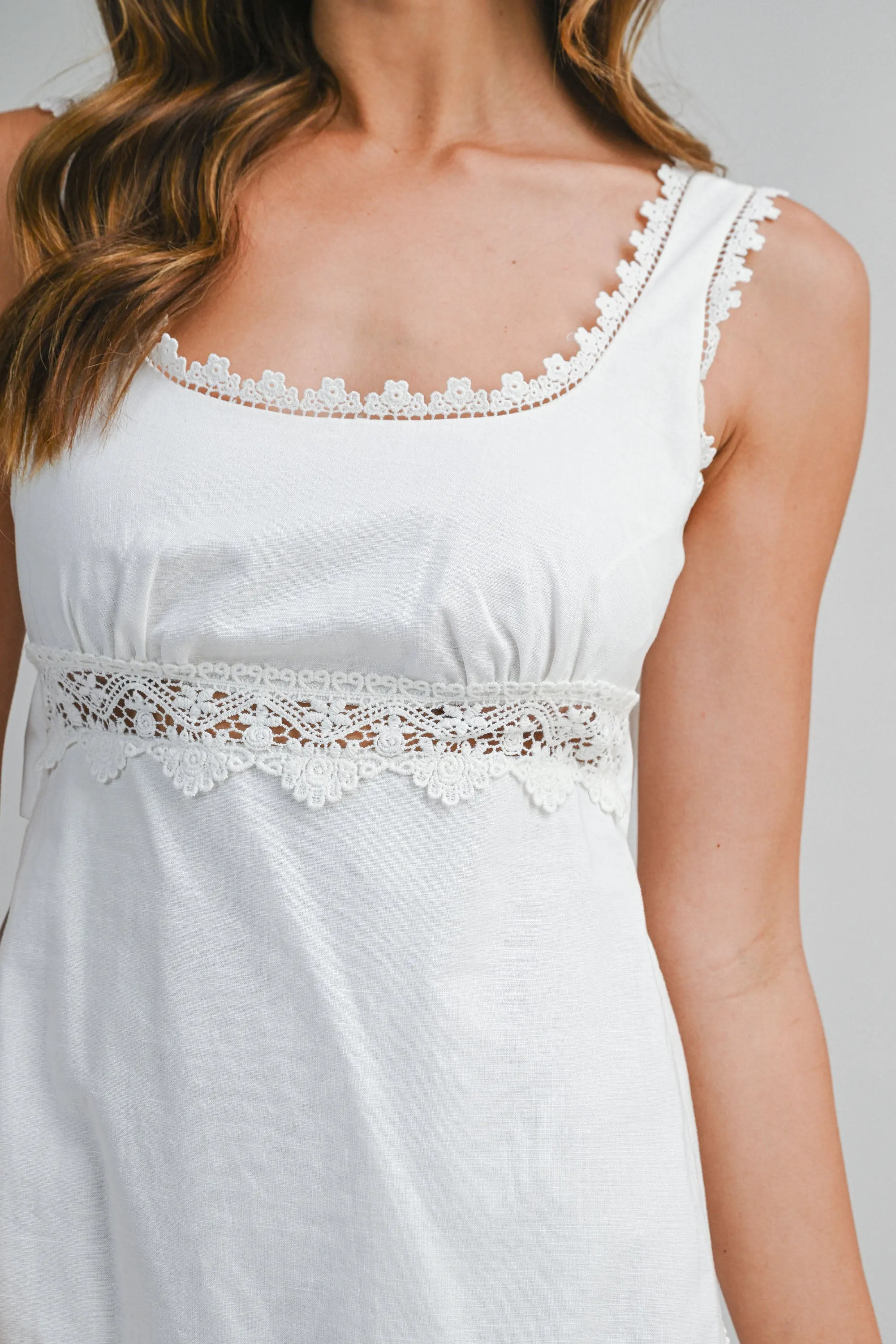 SORRINA CROCHET LACE TRIM MINI DRESS sold by MABLE product image thumbnail 5