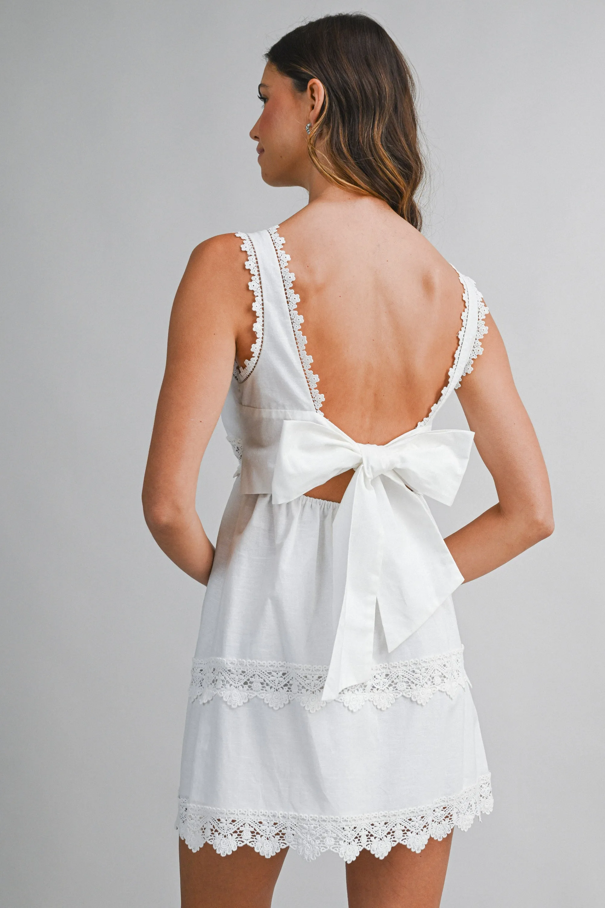 SORRINA CROCHET LACE TRIM MINI DRESS sold by MABLE product image thumbnail 4
