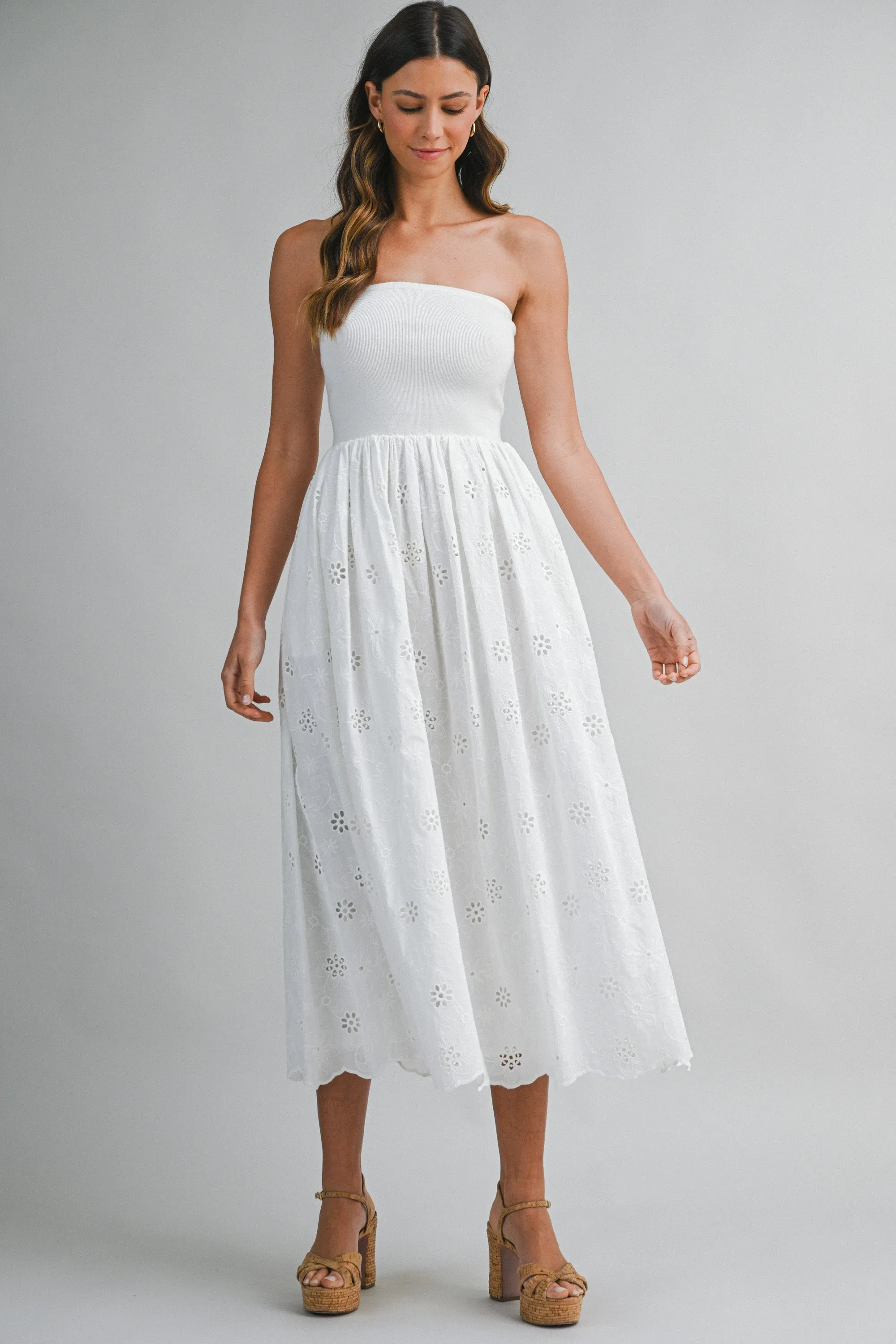 ASTOR EYELET CONTRAST MIDI DRESS sold by MABLE product image thumbnail 2