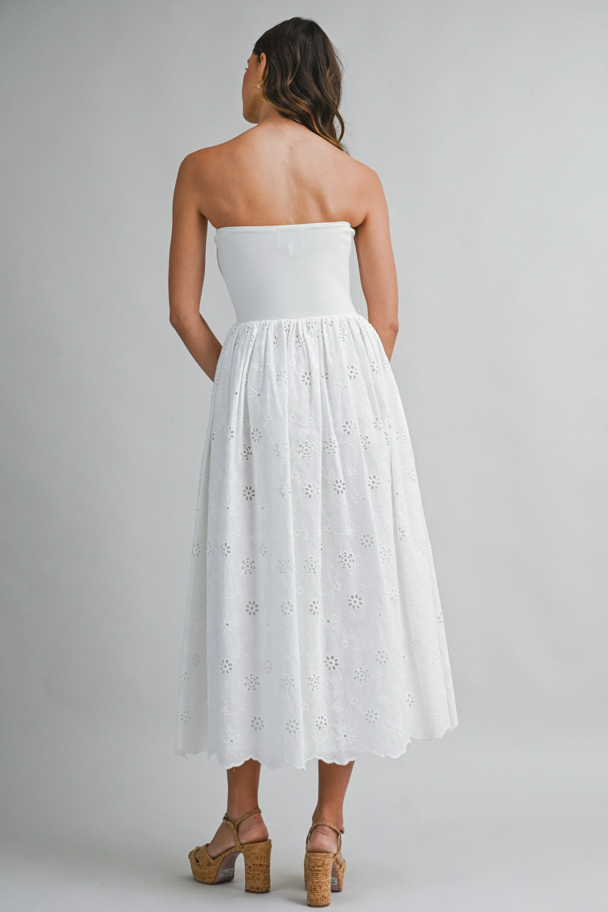 ASTOR EYELET CONTRAST MIDI DRESS sold by MABLE product image thumbnail 5