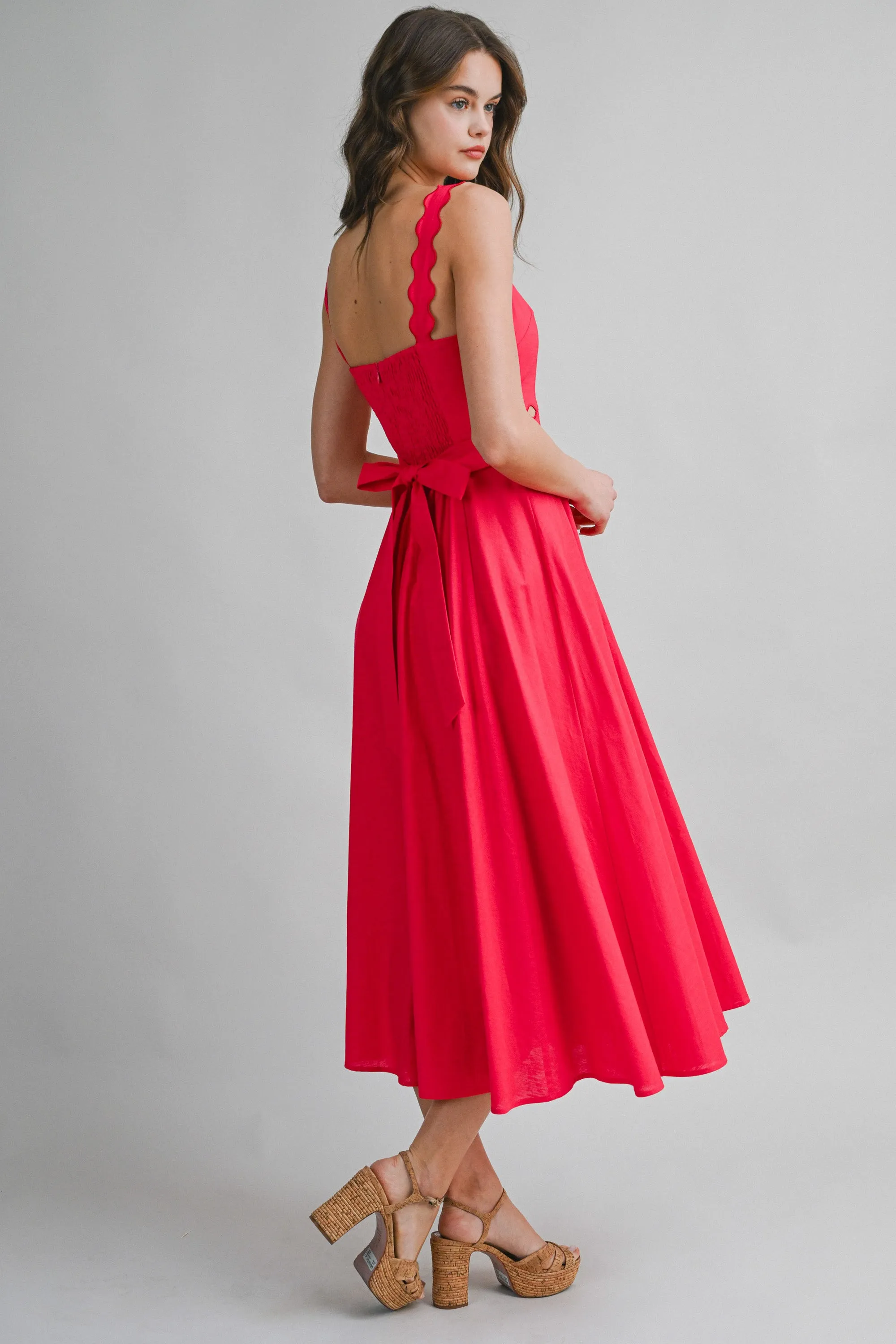 ZALEYA SCALLOP DETAILED MIDI DRESS sold by MABLE product image thumbnail 4