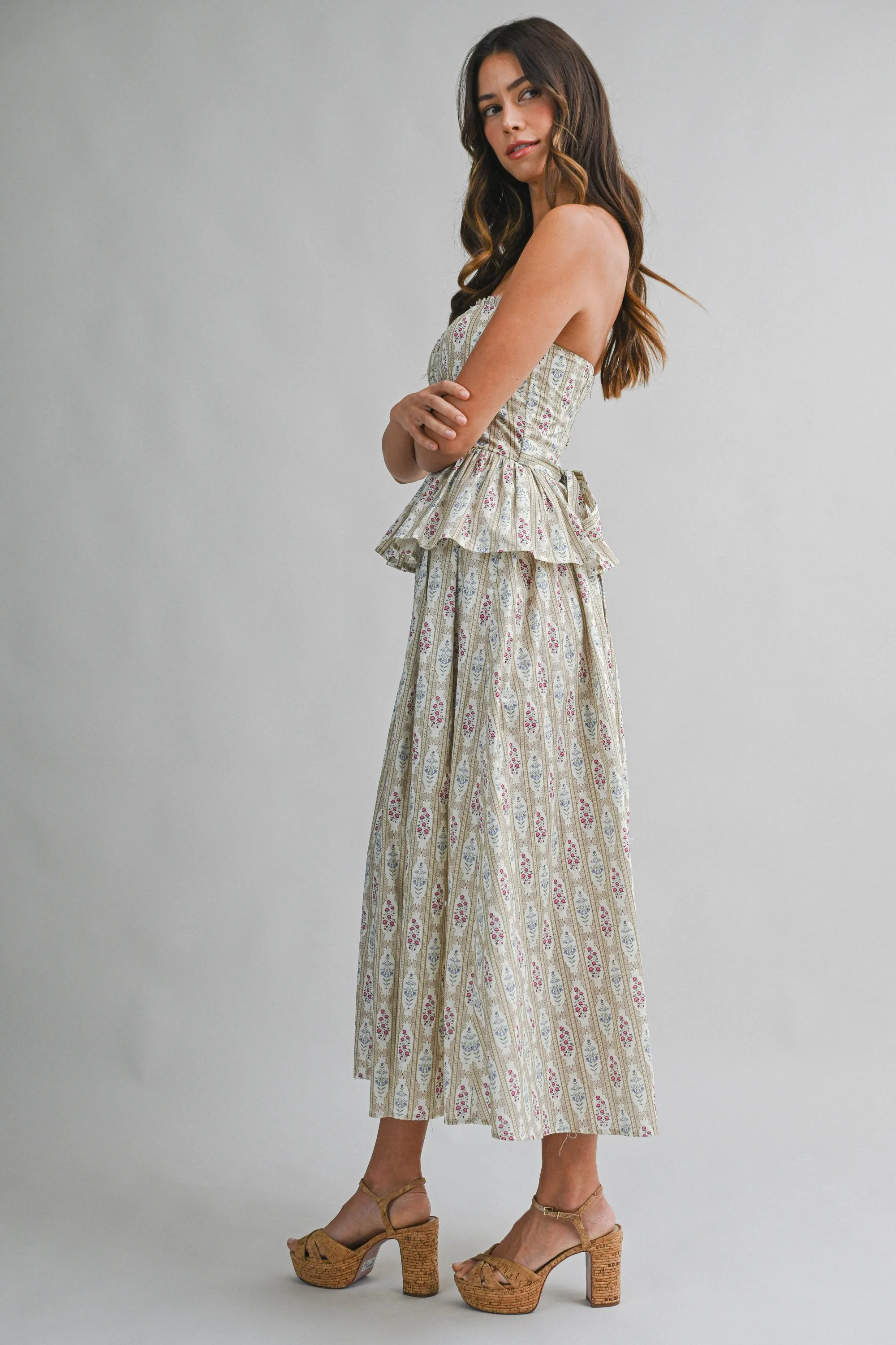 YSABELLE FLORAL WALL PAPER TOP AND SKIRT SET sold by MABLE product image thumbnail 4