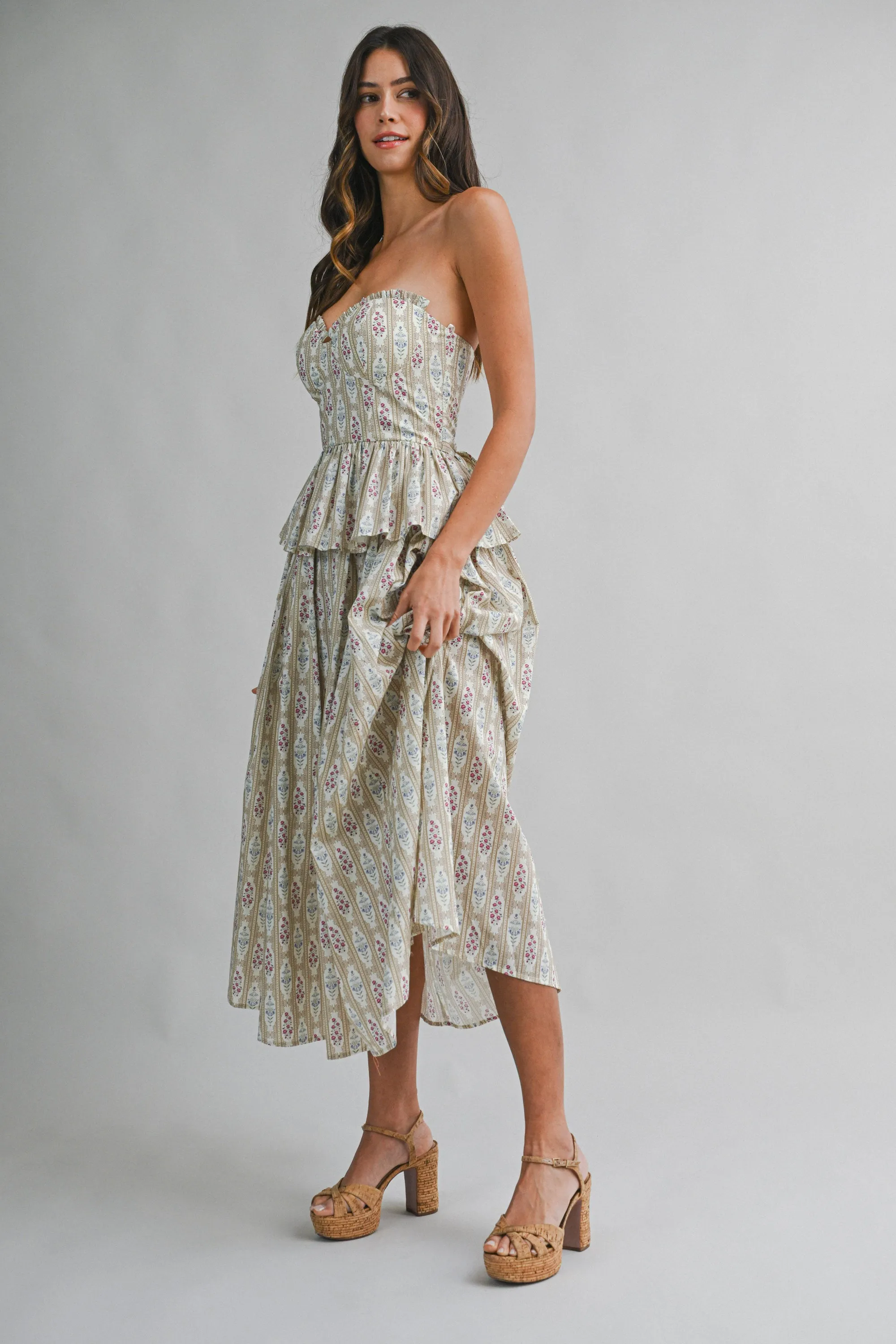 YSABELLE FLORAL WALL PAPER TOP AND SKIRT SET sold by MABLE product image thumbnail 3
