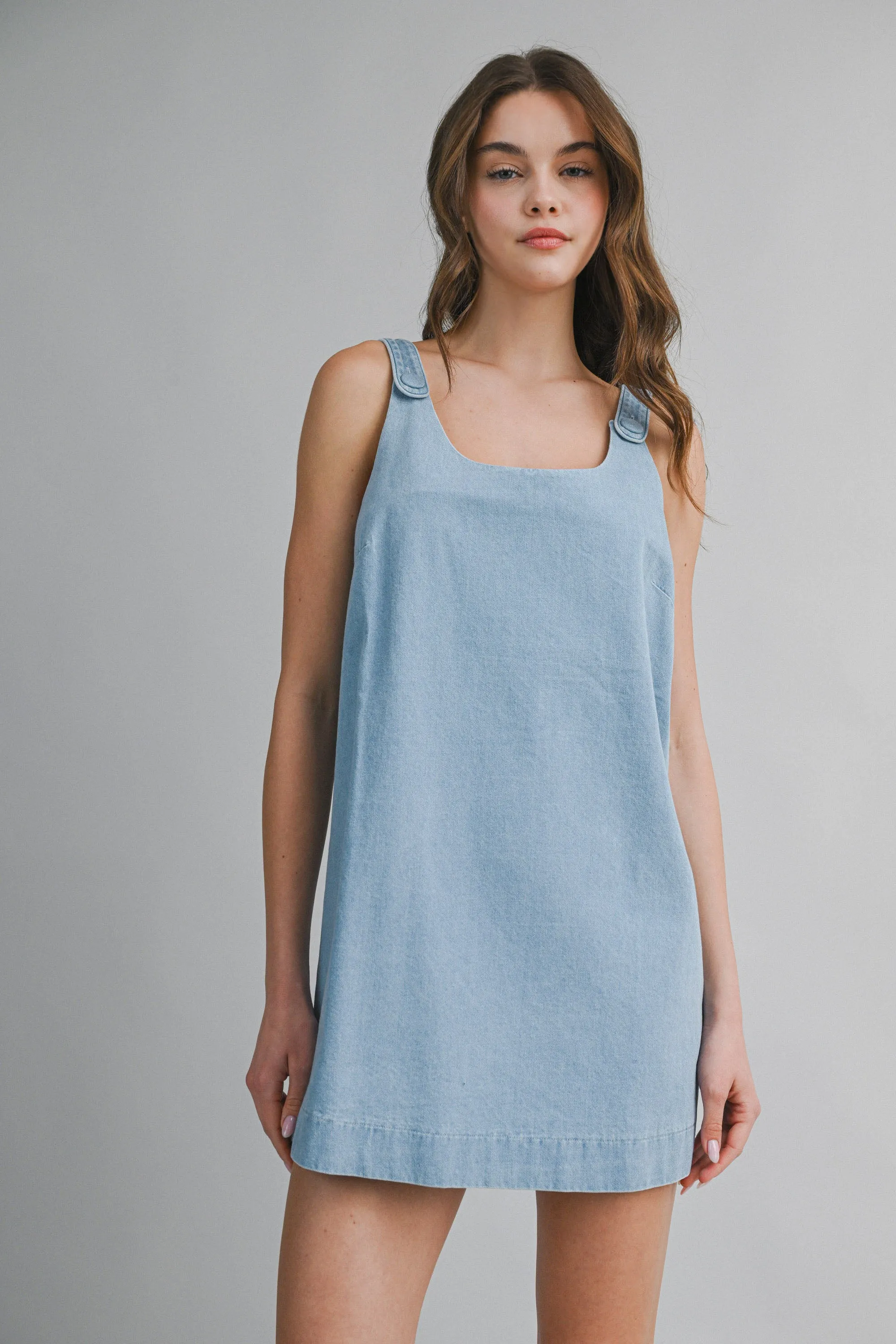 FLORALIE BUTTON SHOULDER STRAP MINI DRESS sold by MABLE