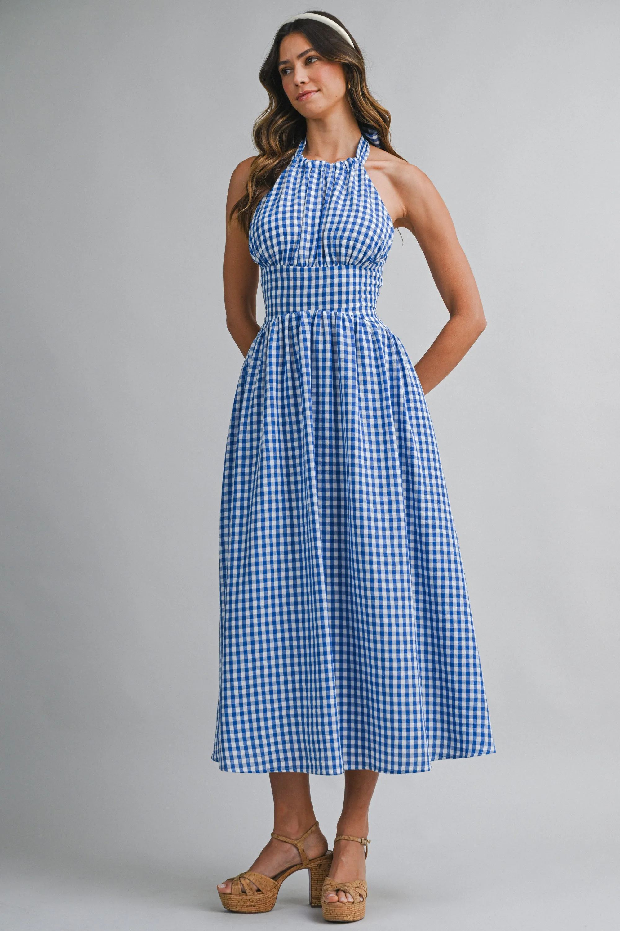 IRIDIA HALTER NECK BACK BOW MIDI DRESS sold by MABLE product image thumbnail 2