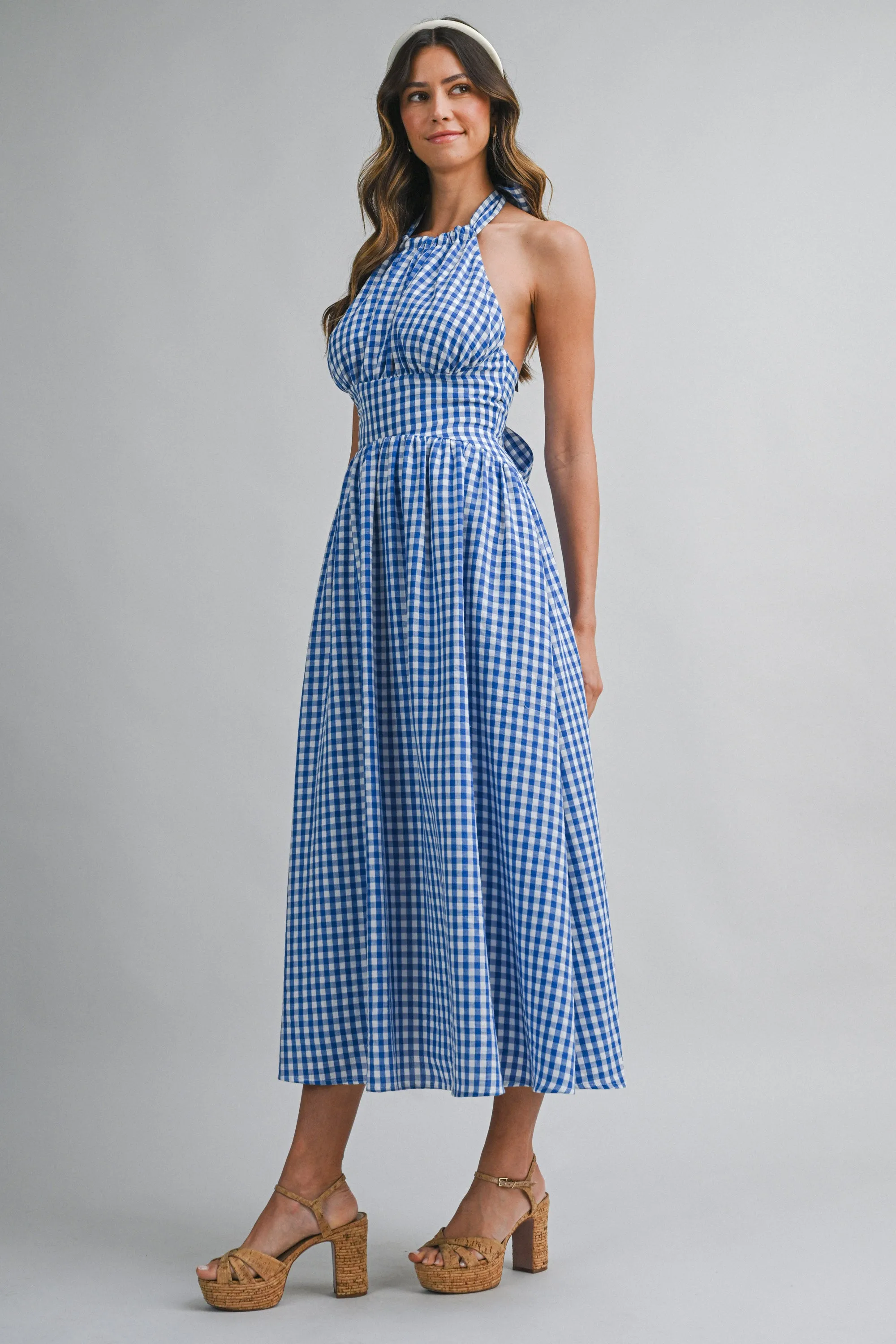 IRIDIA HALTER NECK BACK BOW MIDI DRESS sold by MABLE product image thumbnail 3