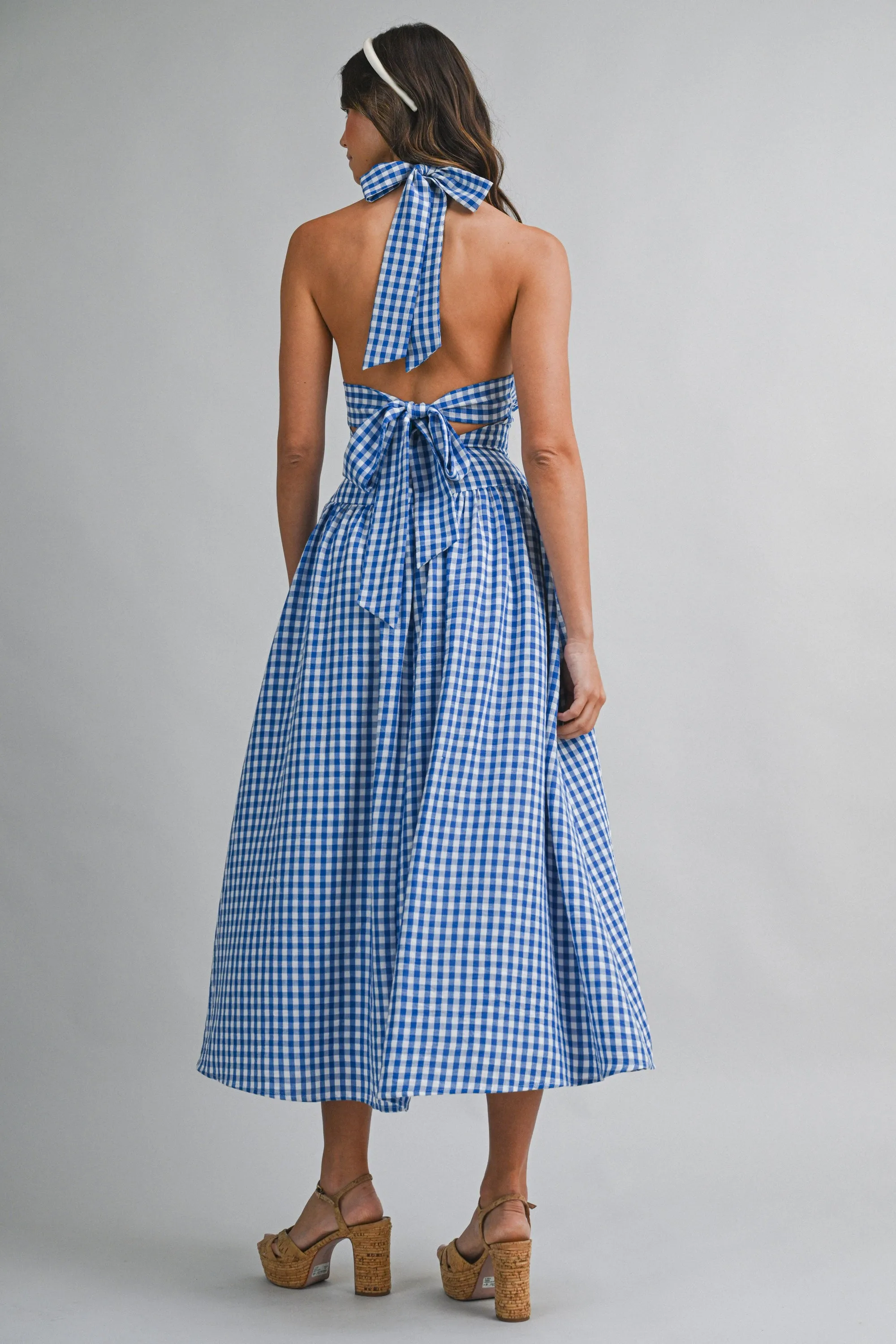 IRIDIA HALTER NECK BACK BOW MIDI DRESS sold by MABLE product image thumbnail 5