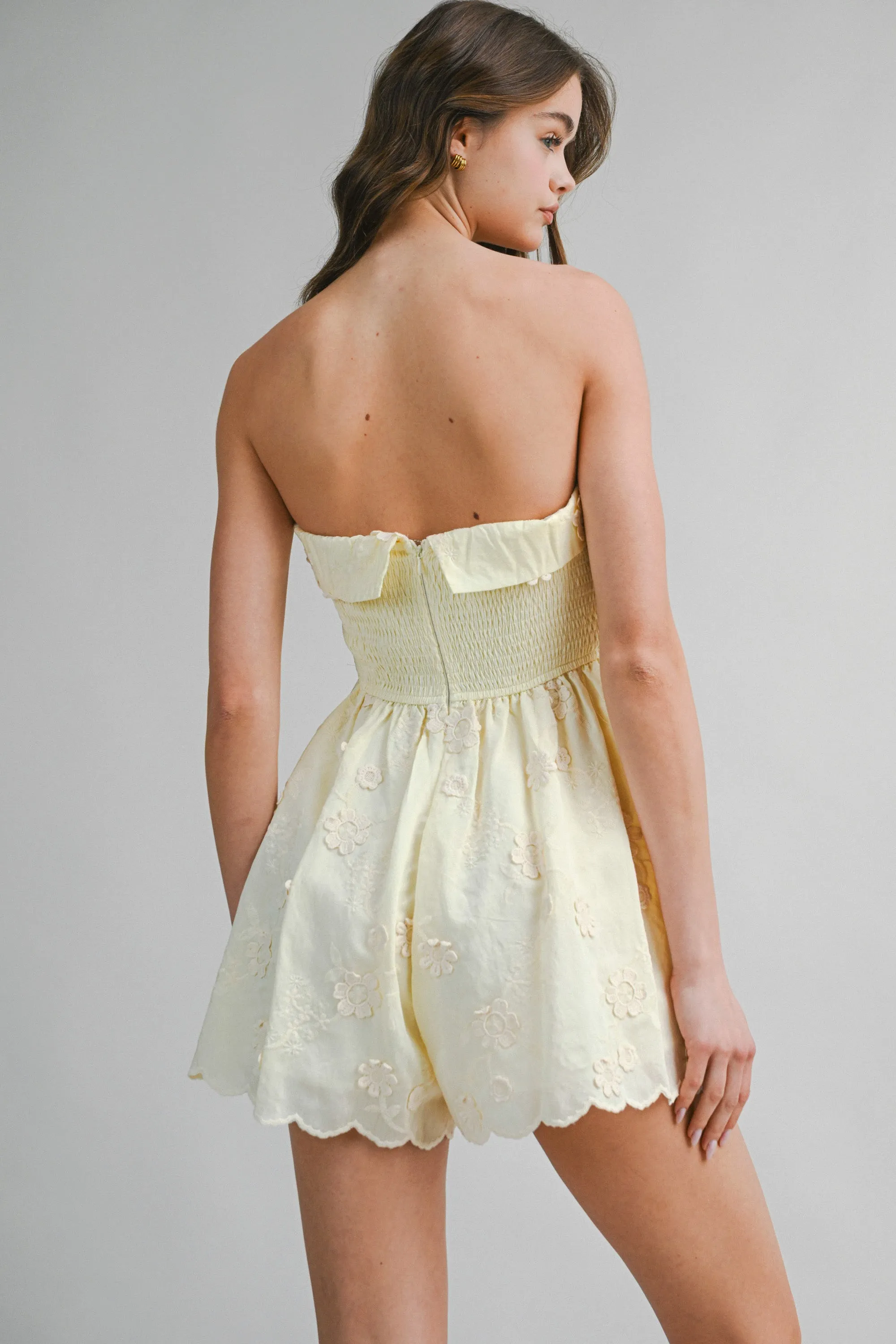 EMMELYN EMBROIDERY BACK SMOCKED ROMPER sold by MABLE product image thumbnail 4