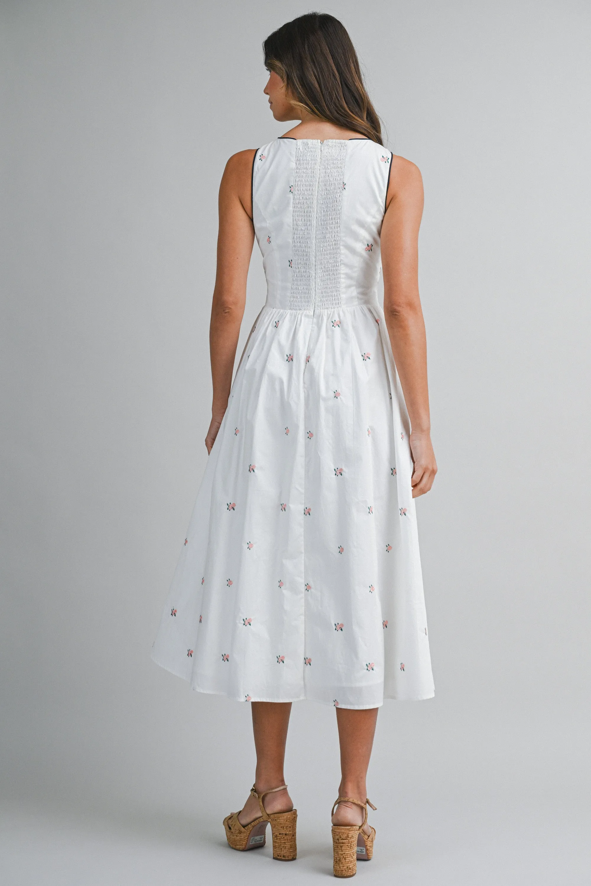 XANDER FLORAL EMBROIDERY MIDI DRESS sold by MABLE product image thumbnail 3