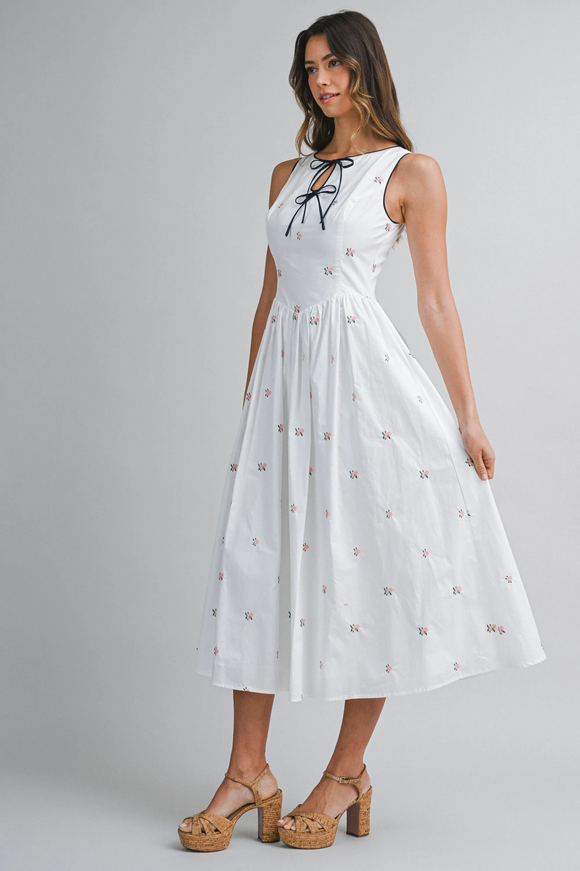 XANDER FLORAL EMBROIDERY MIDI DRESS sold by MABLE product image thumbnail 2