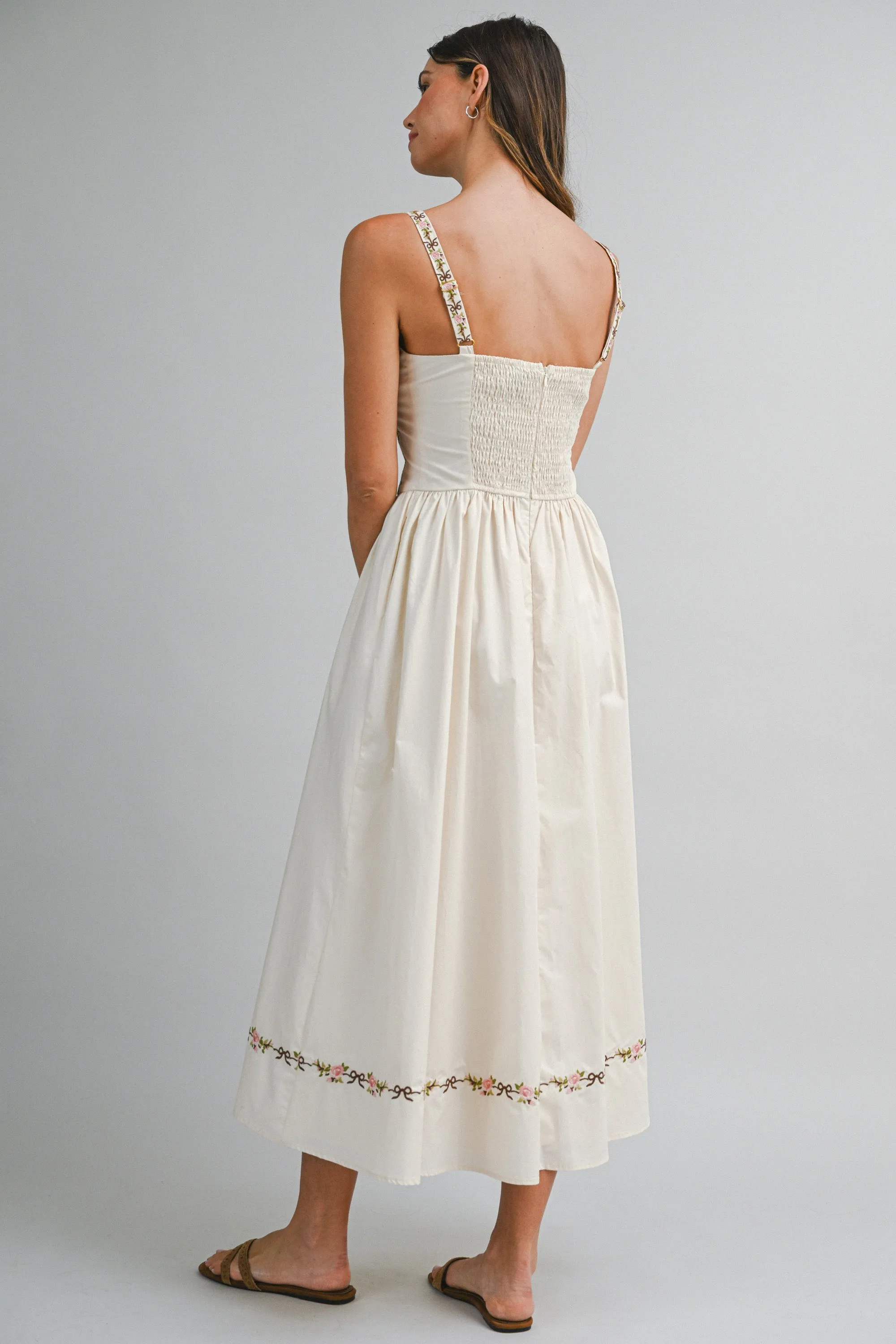 THORNE EMBROIDERED STRIPE MIDI DRESS sold by MABLE product image thumbnail 4