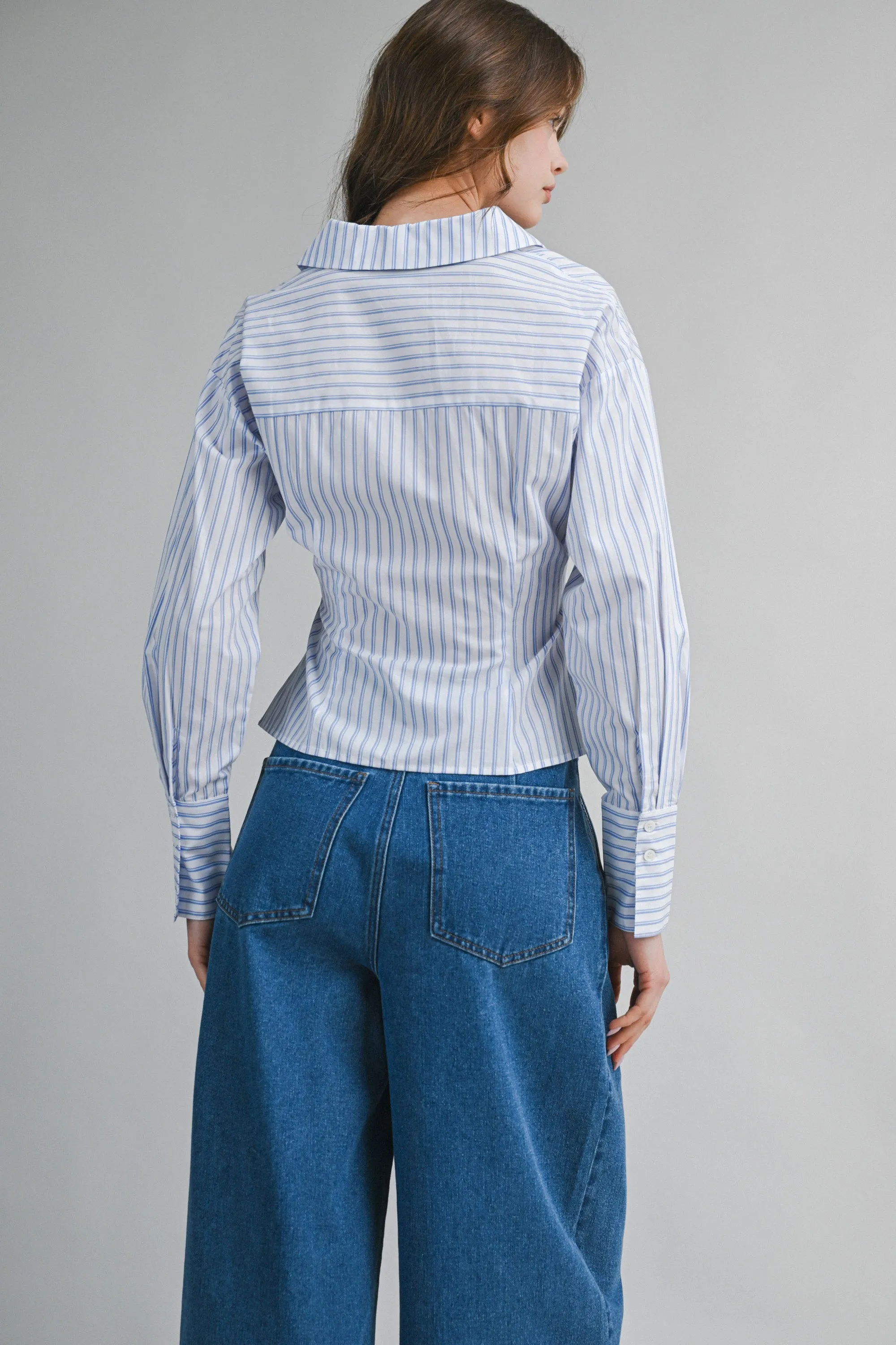 BASTIAN PIN STRIPE WRAPPED SHIRT sold by MABLE product image thumbnail 3