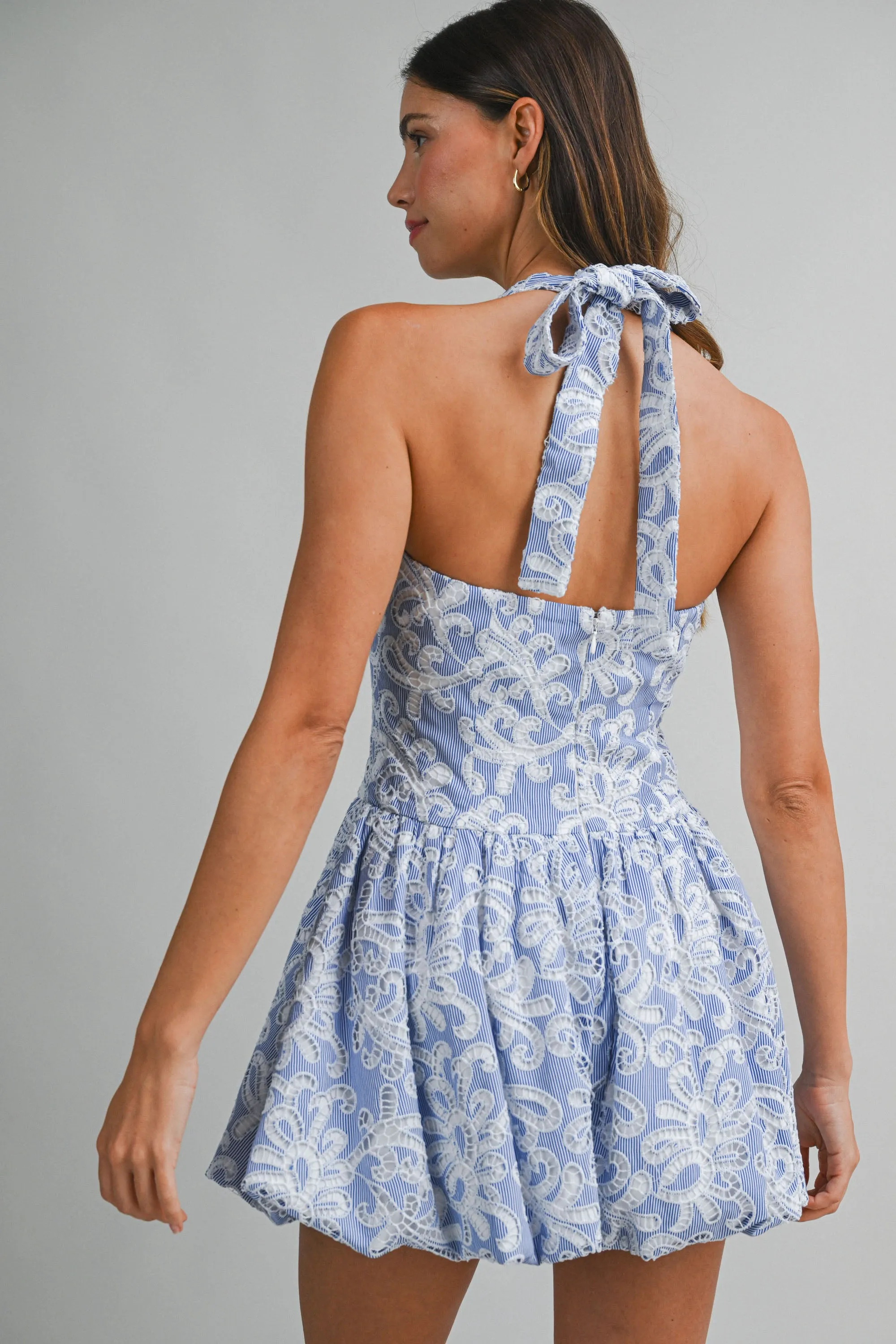 FELINE STRIPE EMBROIDERED MINI DRESS sold by MABLE product image thumbnail 3