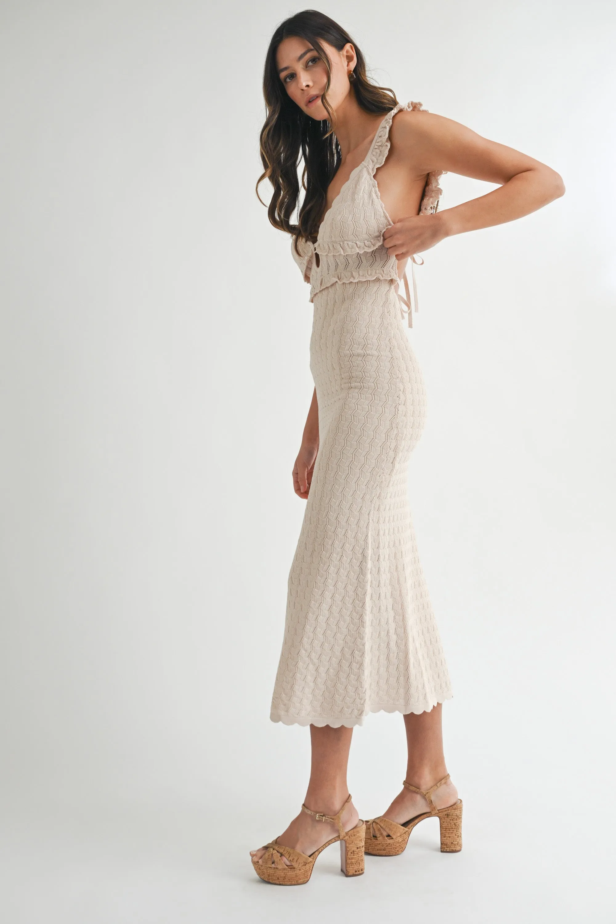 AMY CROCHET KNIT MIDI DRESS sold by MABLE product image thumbnail 3