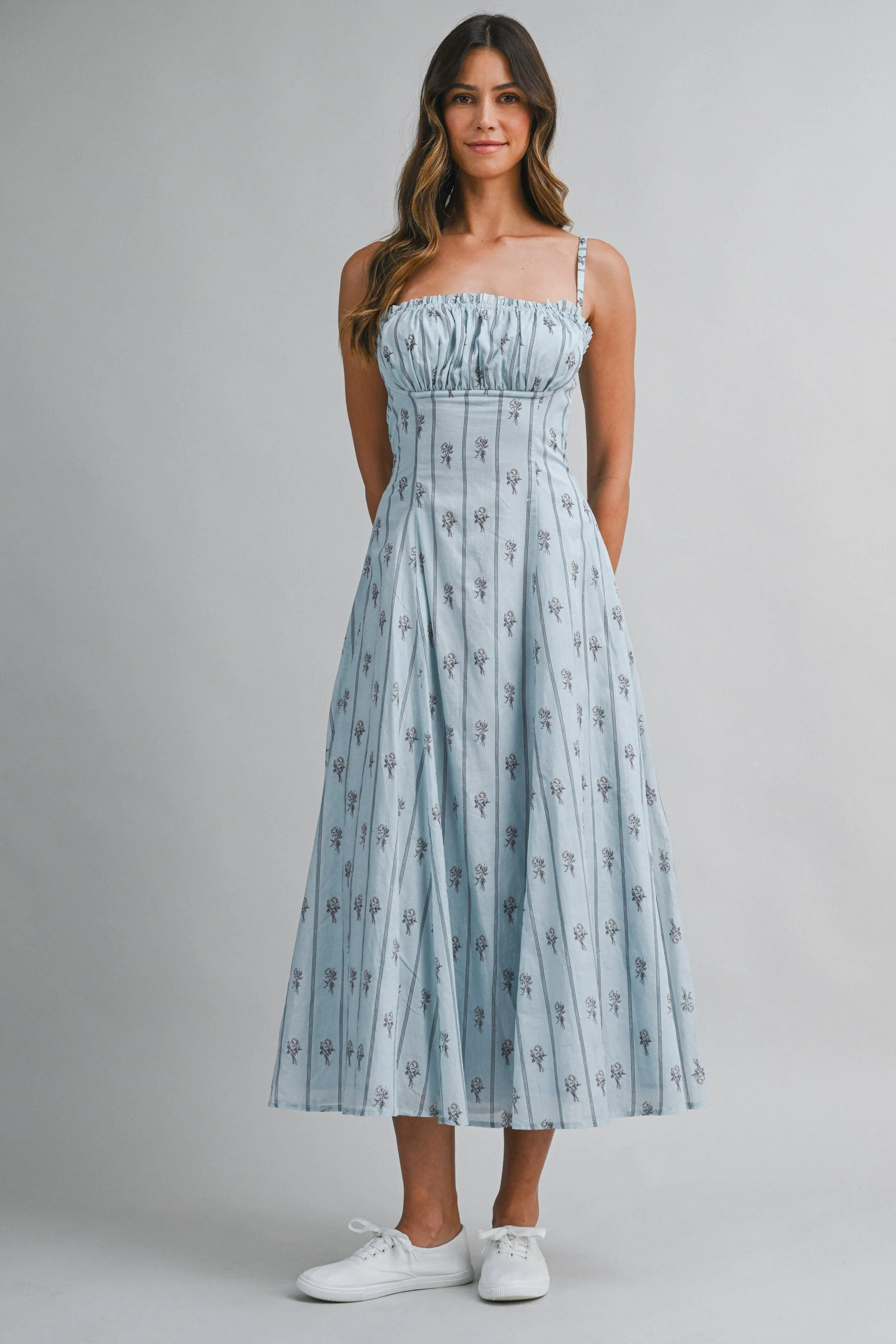 MACI WALL PAPER PRINTED MIDI DRESS sold by MABLE