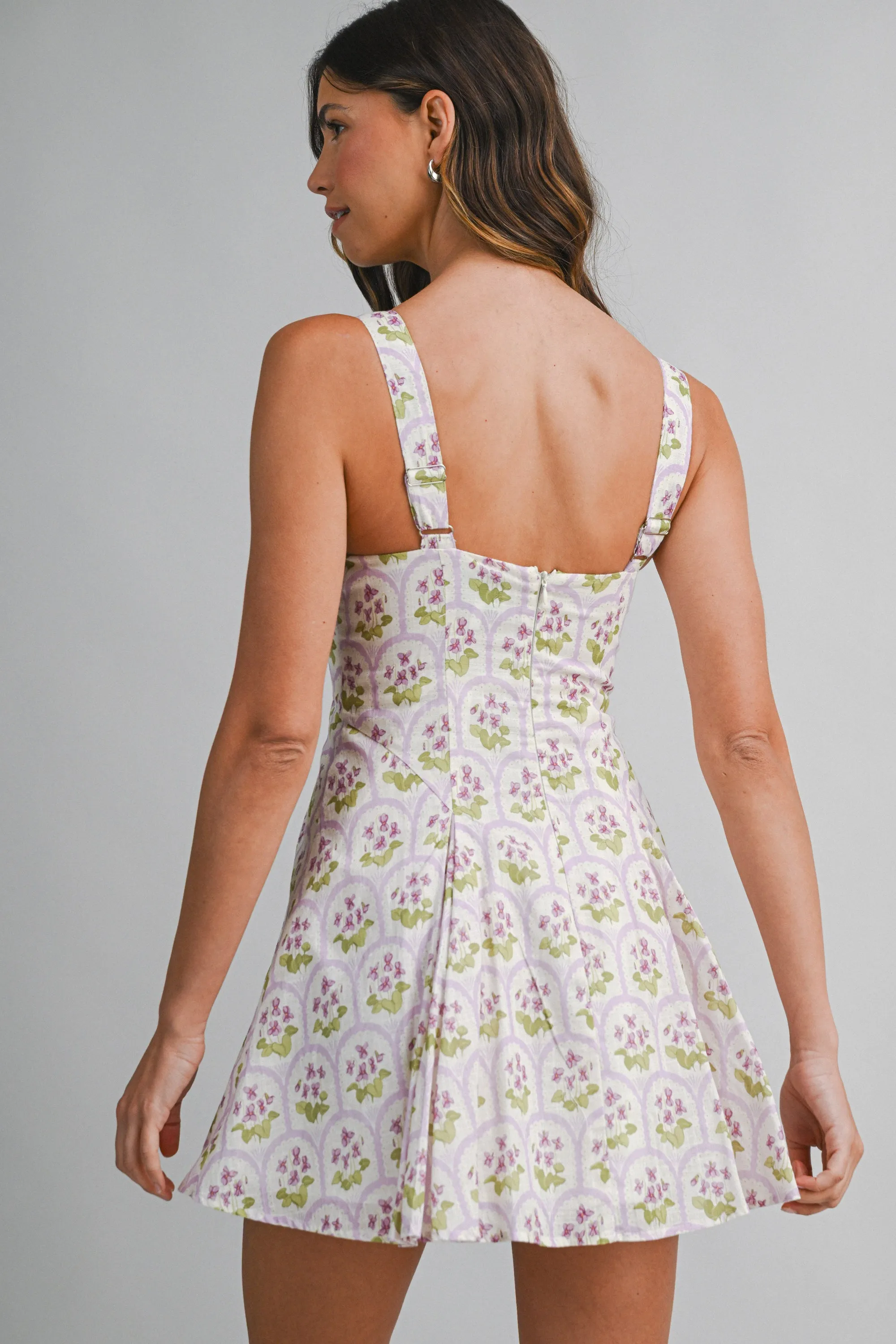 SYDNEY FLORAL PRINTED FLARE MINI DRESS sold by MABLE product image thumbnail 3