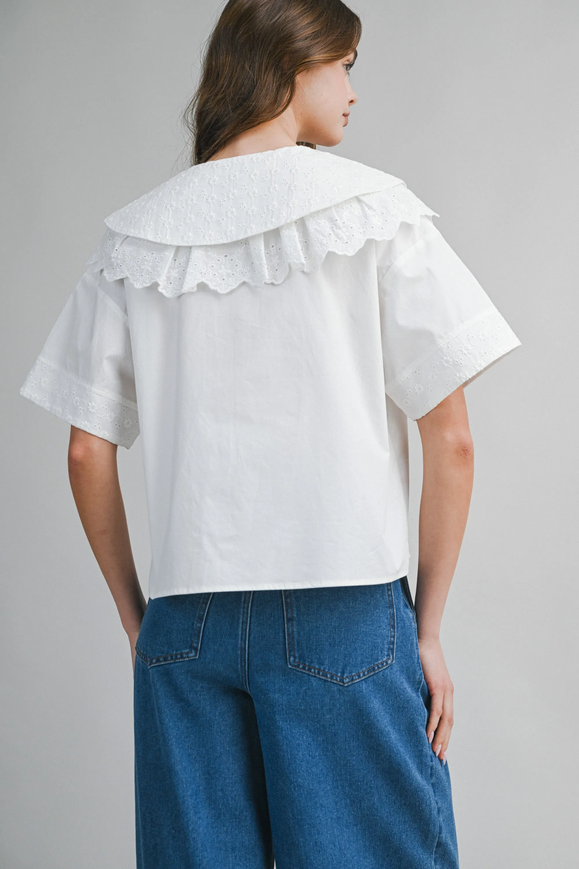 PAISLEE EYELET TIE FRONT SHIRT sold by MABLE product image thumbnail 3