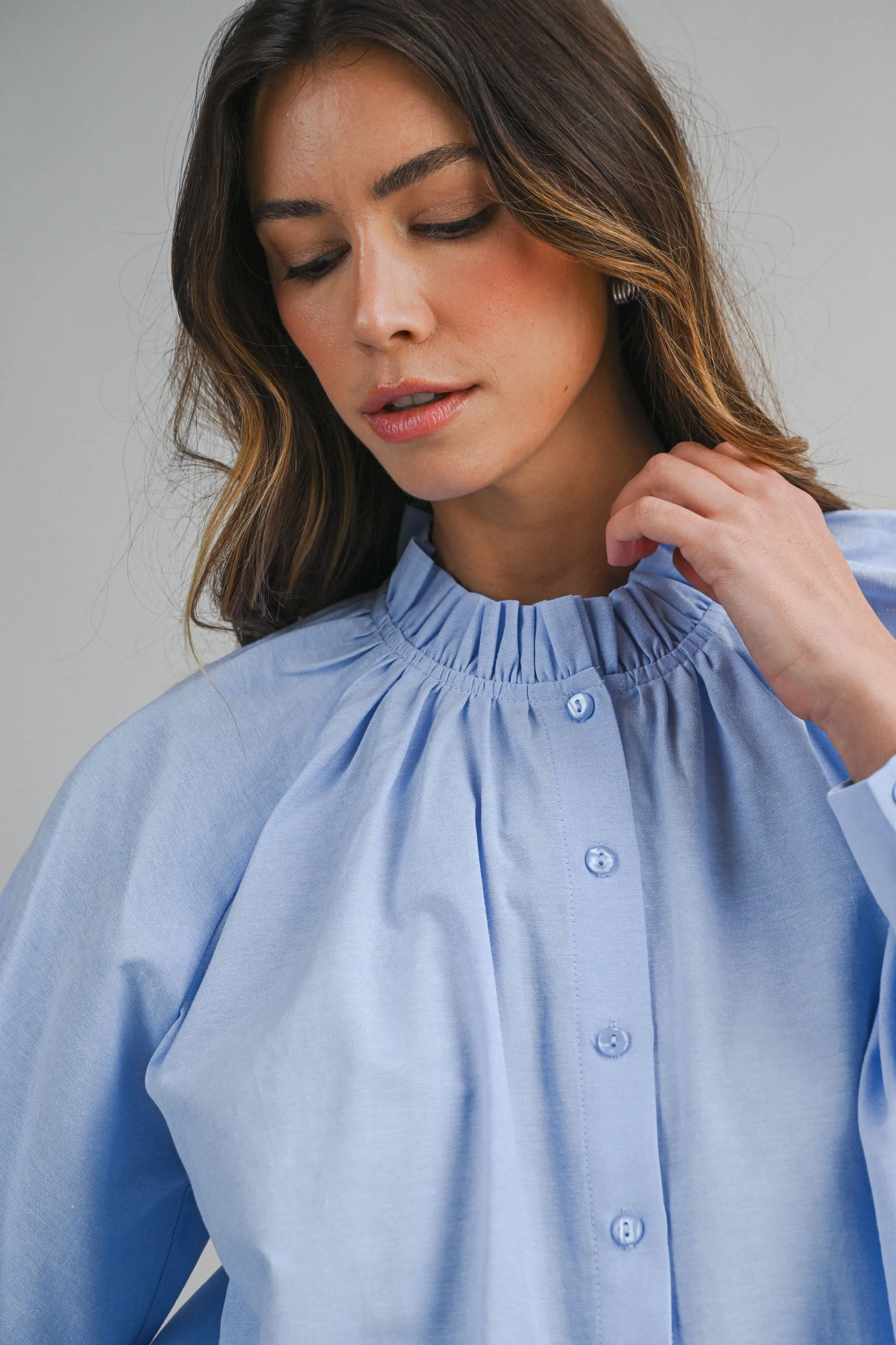 MARA RUFFLE NECK LONG SLEEVE BLOUSE sold by MABLE product image thumbnail 3