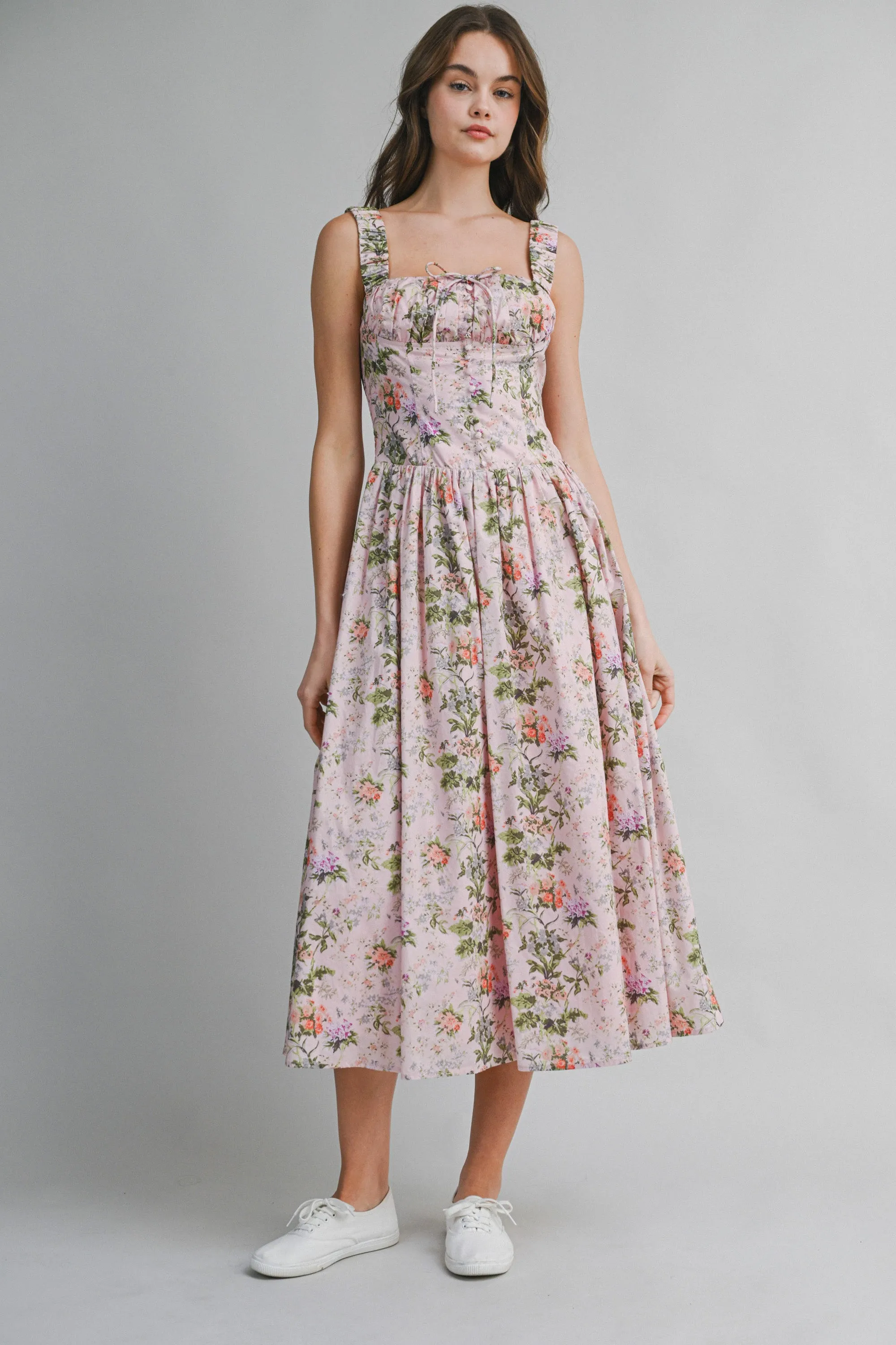 CLEO RUCHED BUST DETAIL MIDI DRESS sold by MABLE