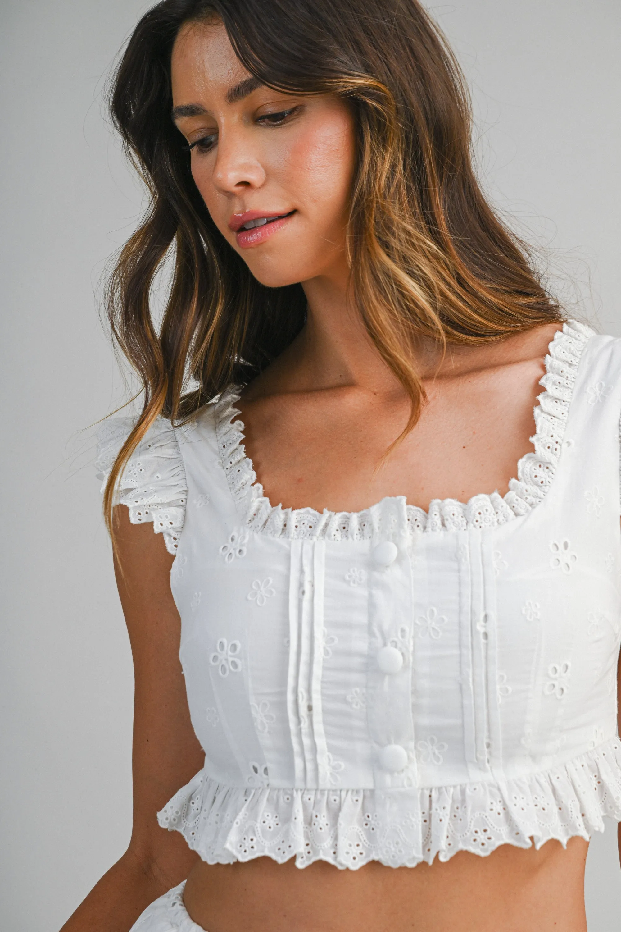 BILLIE EYELET CROP TOP AND MINI SKIRT SET sold by MABLE product image thumbnail 4