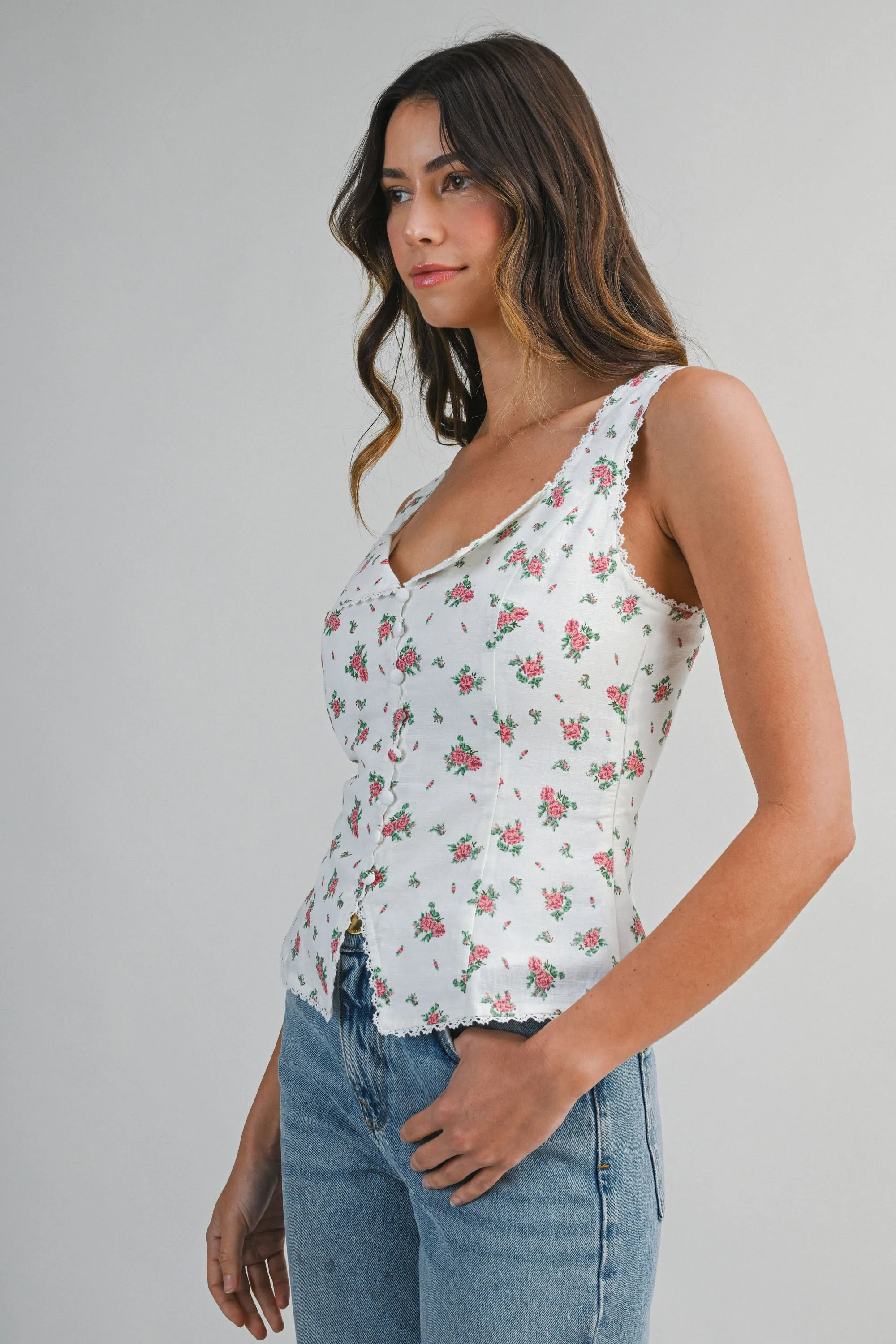 DANI FLORAL PRINTED SLEEVELESS TOP sold by MABLE product image thumbnail 2