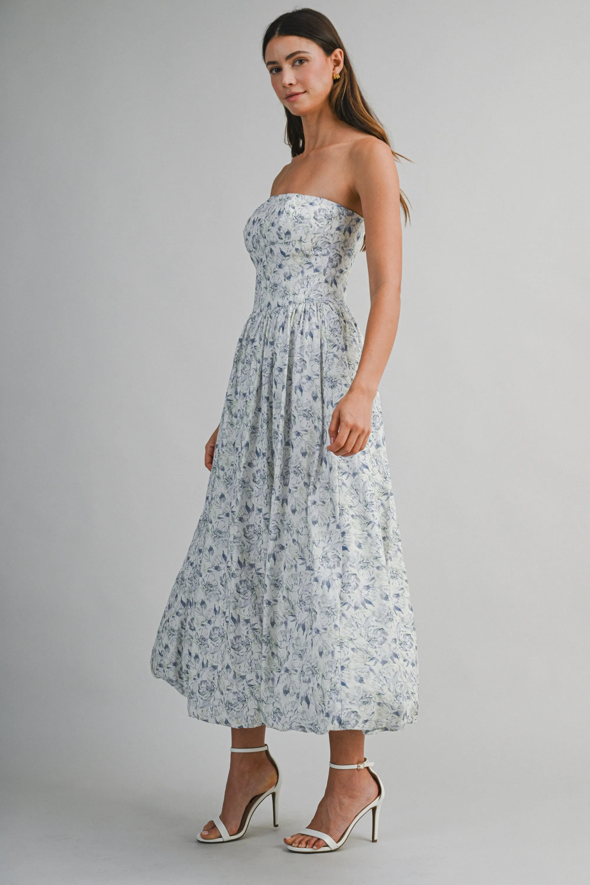 KATIE FLORAL PRINTED TUBE MIDI DRESS sold by MABLE product image thumbnail 3