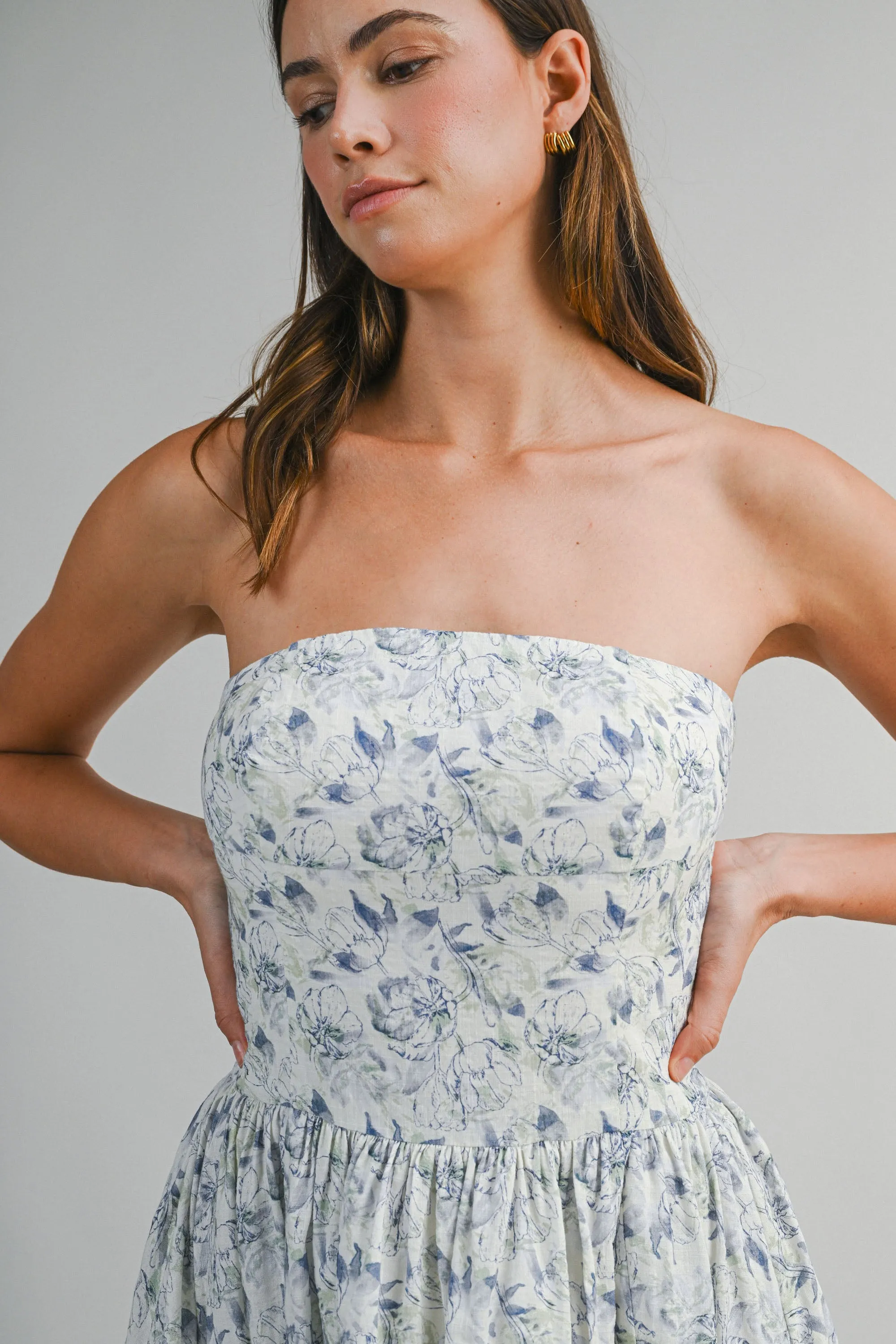 KATIE FLORAL PRINTED TUBE MIDI DRESS sold by MABLE product image thumbnail 5