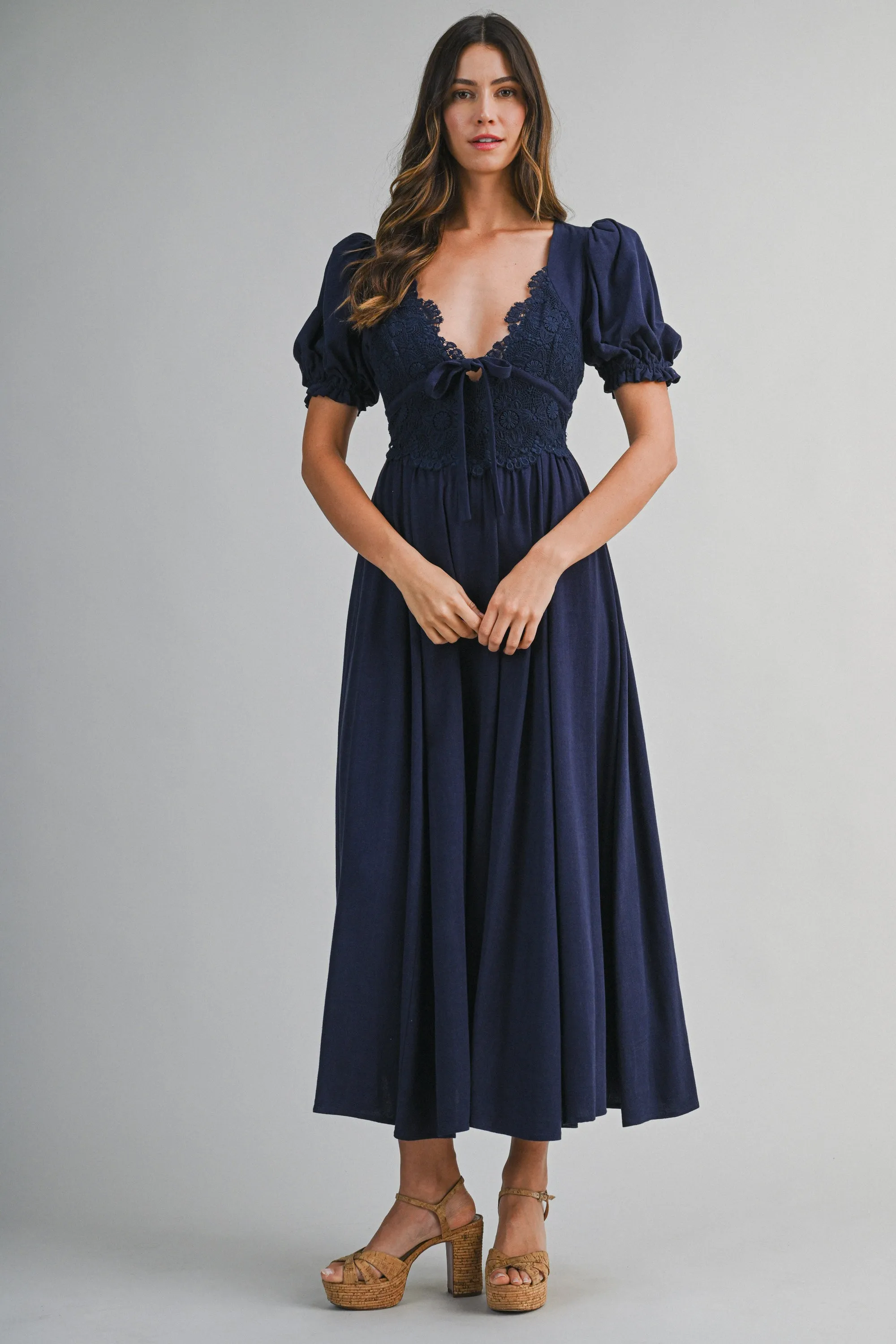NOEMI LACE BODICE MIDI DRESS sold by MABLE product image thumbnail 4