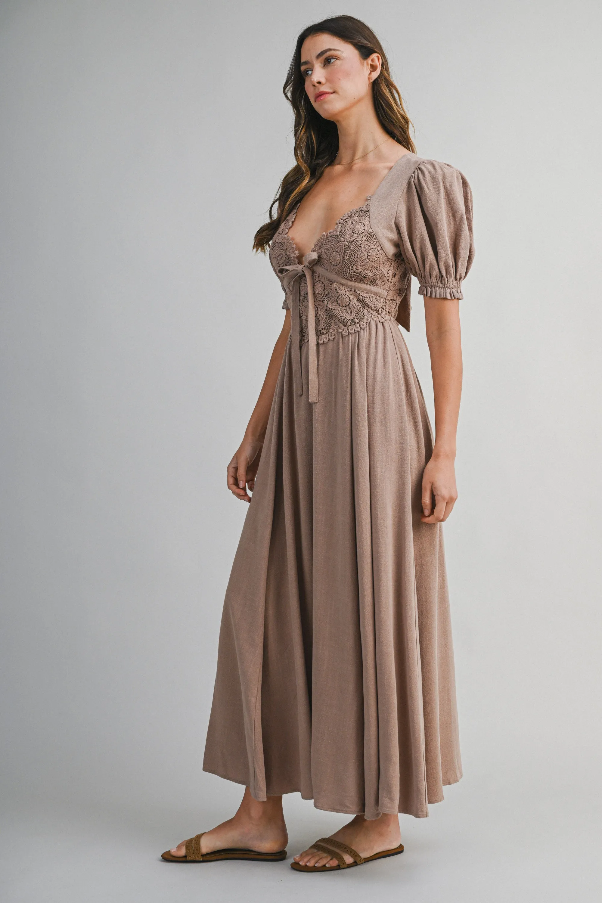 NOEMI LACE BODICE MIDI DRESS sold by MABLE product image thumbnail 2