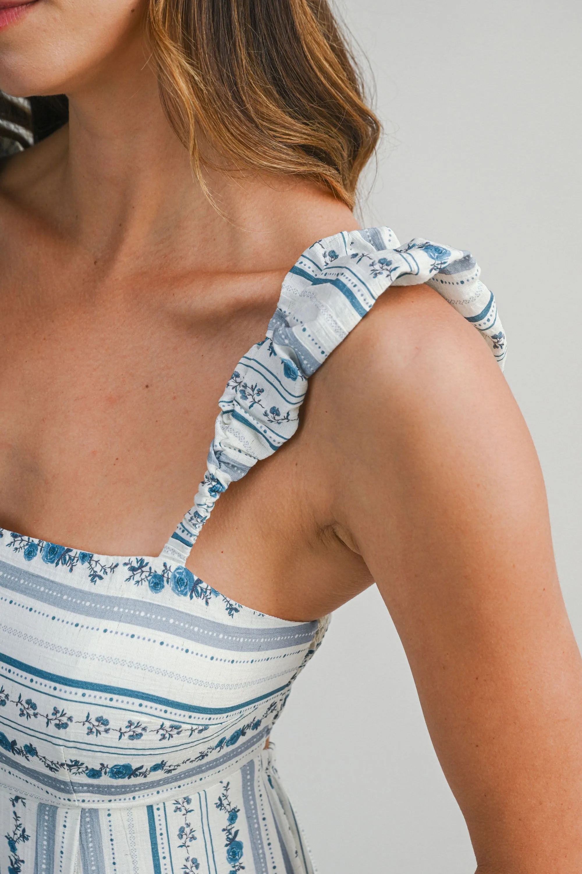 SIERRA WALLPAPER PRINTED STRAP SHOULDER MIDI DRESS sold by MABLE product image thumbnail 3