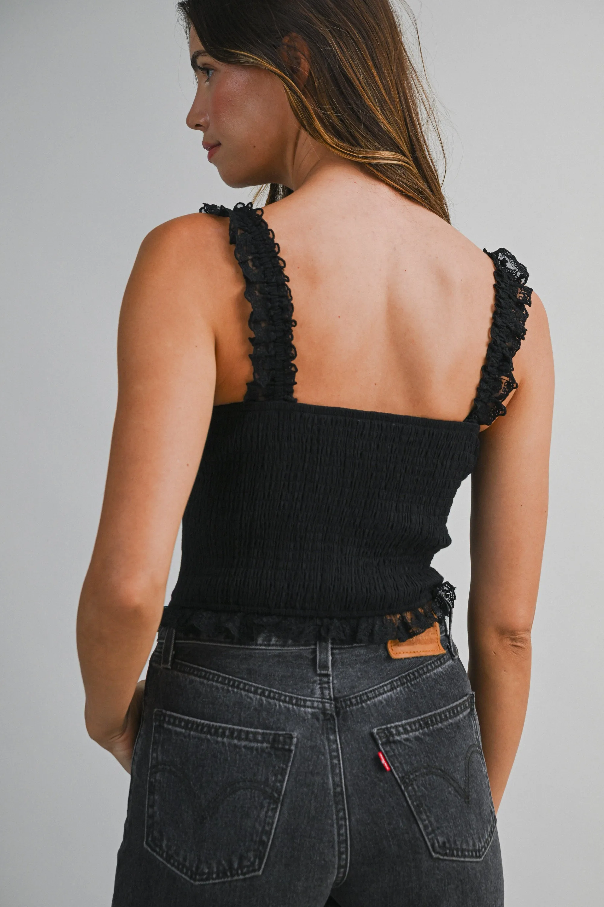 KATELYN LACE DETAIL STRAP TOP sold by MABLE product image thumbnail 4