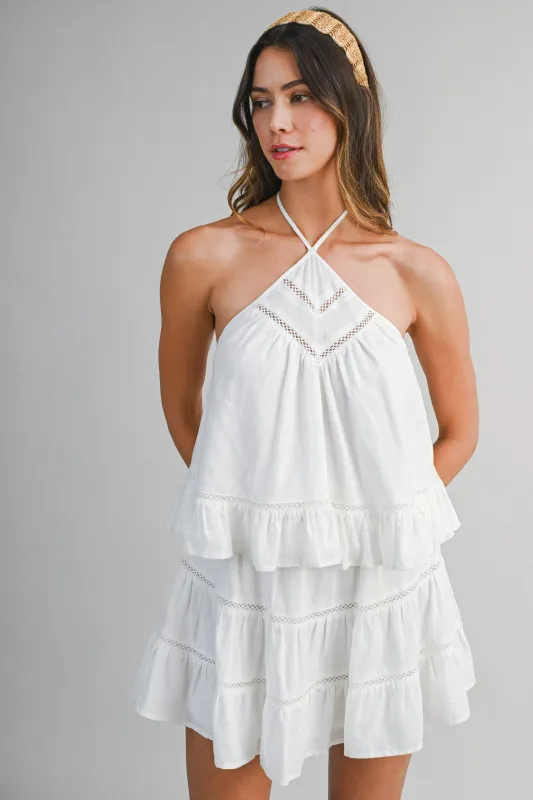 EMBERLY HALTER NECK TOP AND MINI SKIRT SET made by MABLE